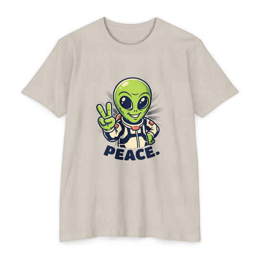 Alien Peace T-Shirt — Cute Green Astronaut Giving Peace Sign