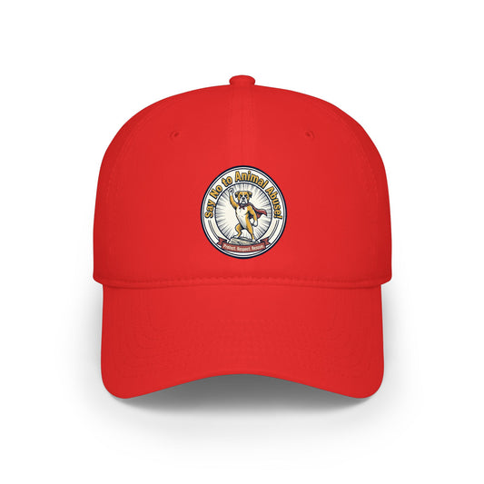 Embroidered Golden Retriever Patch Baseball Cap — Low Profile Red Dog Lover Hat