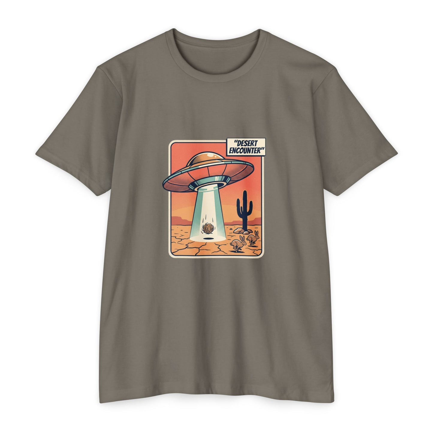 Desert Encounter T-Shirt – Retro UFO Alien Abduction Tee