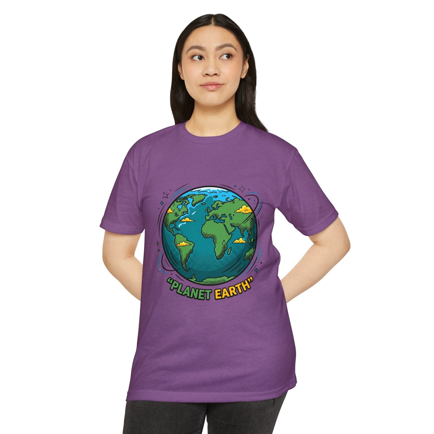 Retro Planet Earth Graphic T-Shirt — Vintage Earth Illustration Tee