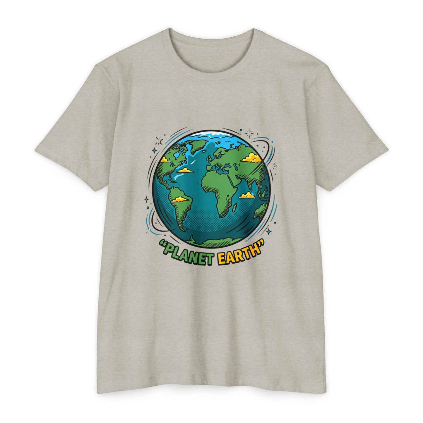 Retro Planet Earth Graphic T-Shirt — Vintage Earth Illustration Tee