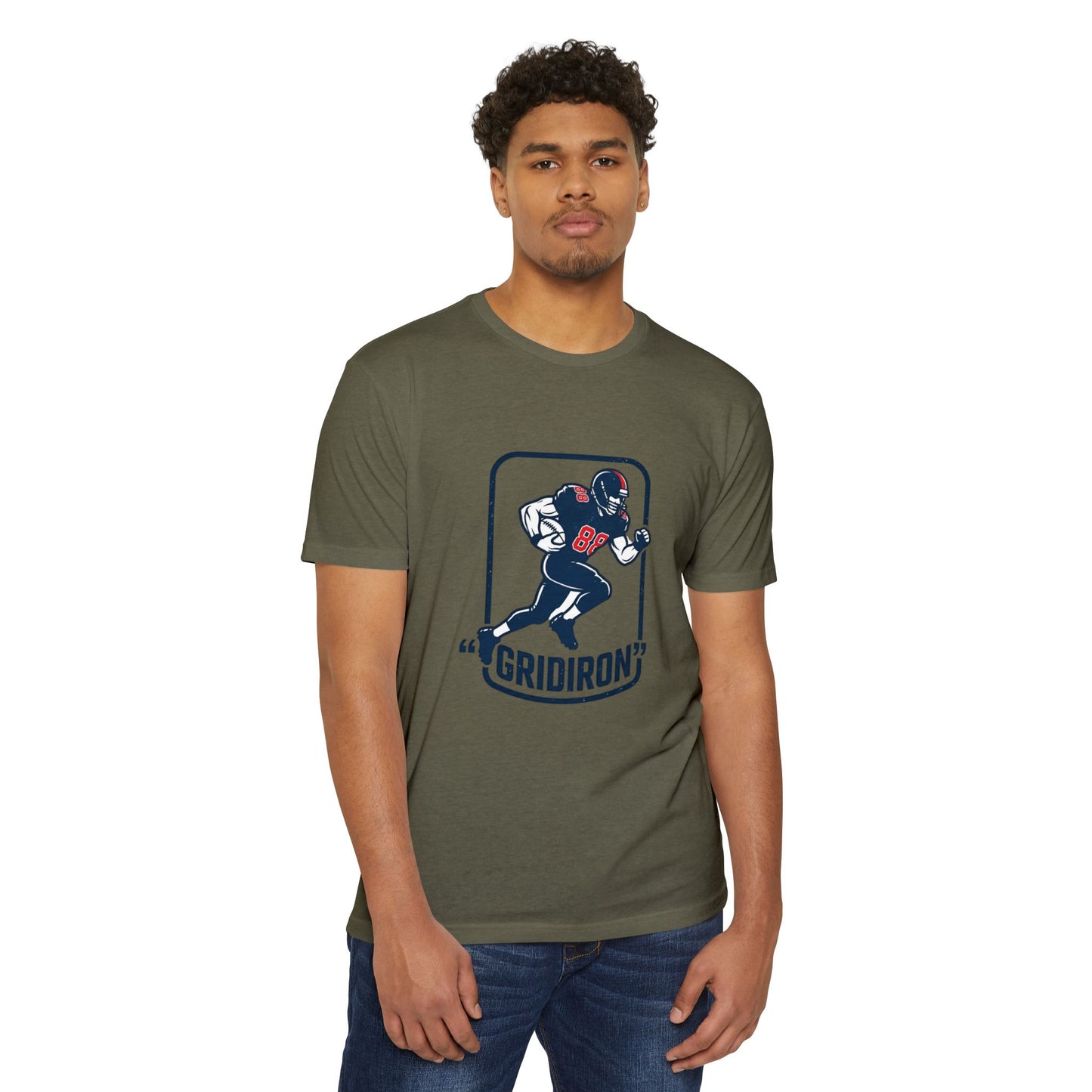 Gridiron Football Player T-Shirt — Retro Helmet Design