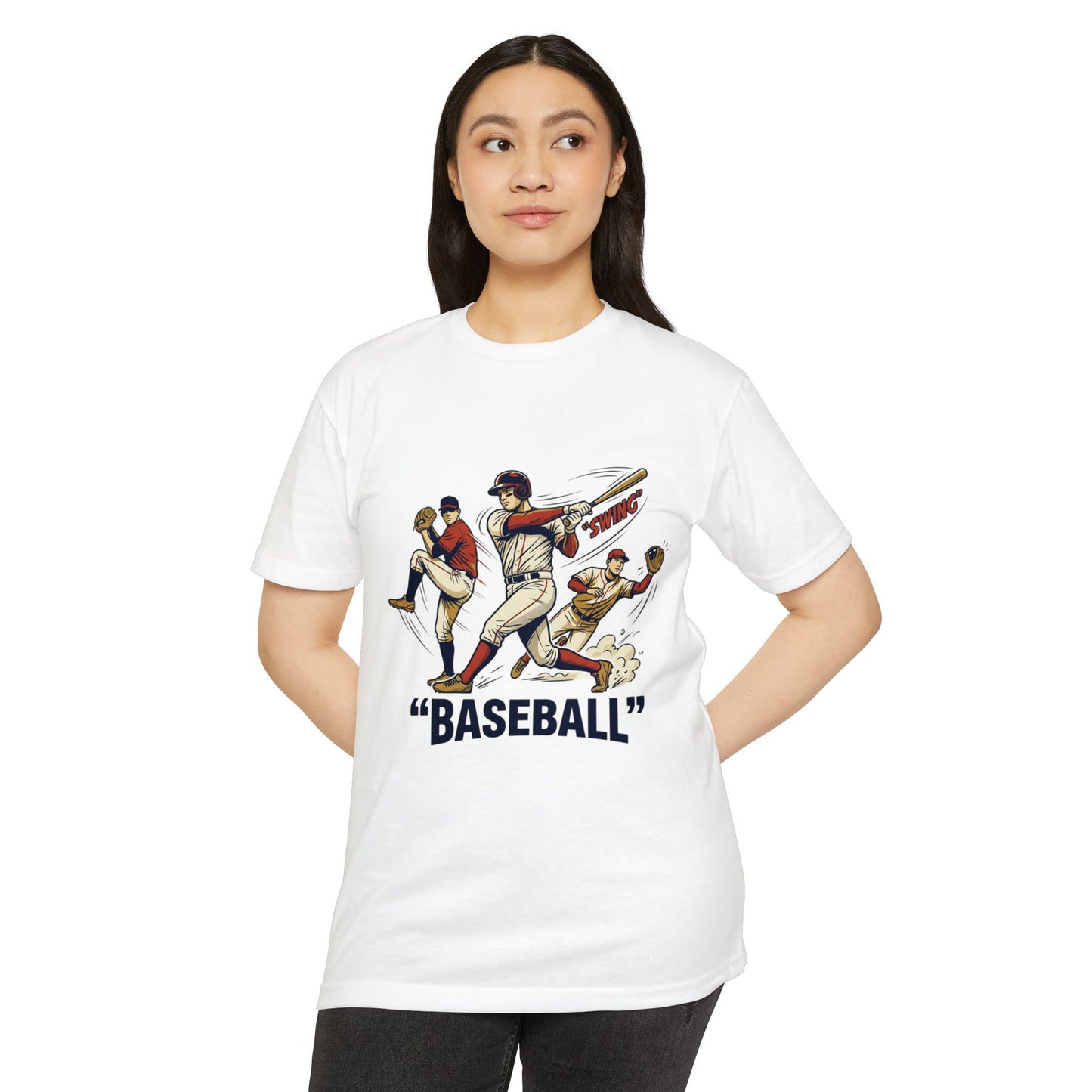 Vintage Baseball Players Tee – Retro 'BASEBALL' Graphic T-Shirt