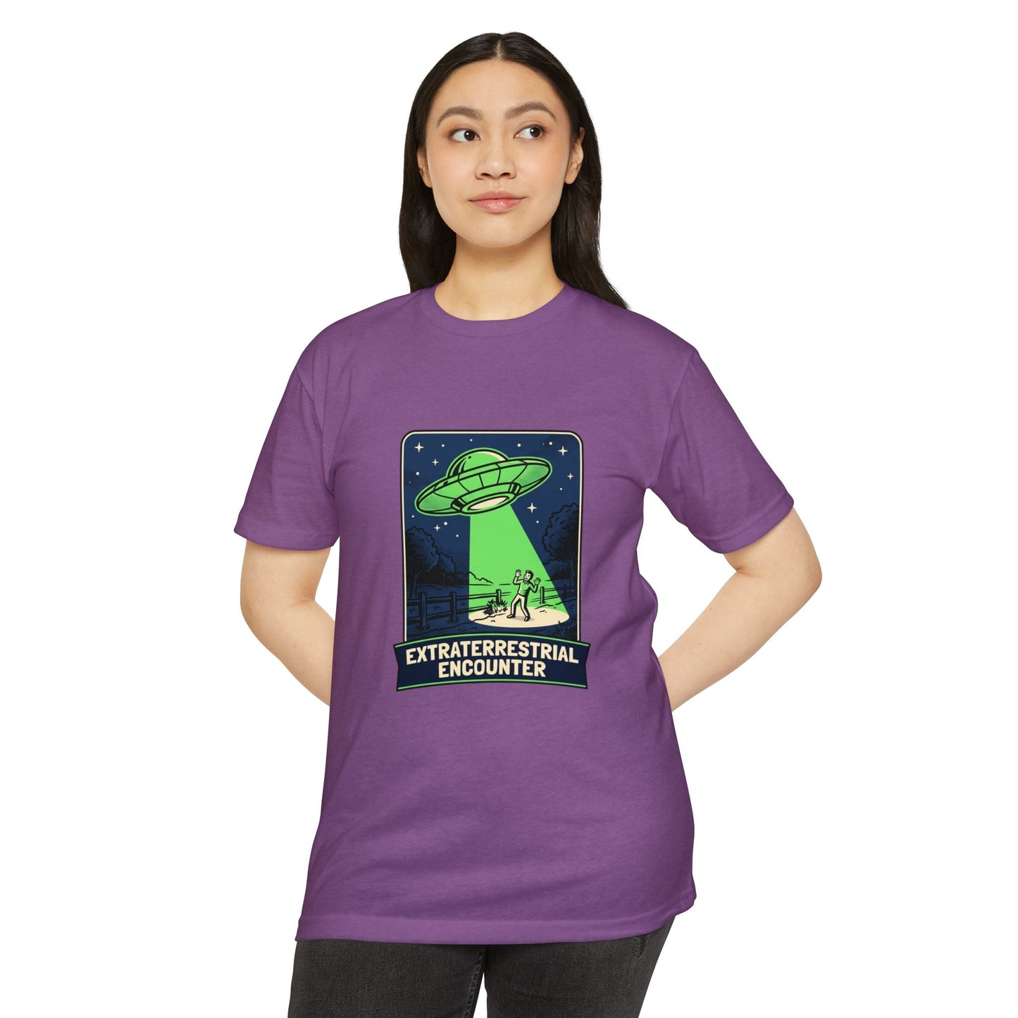 Alien Abduction T-Shirt — “Extraterrestrial Encounter” Vintage UFO Graphic