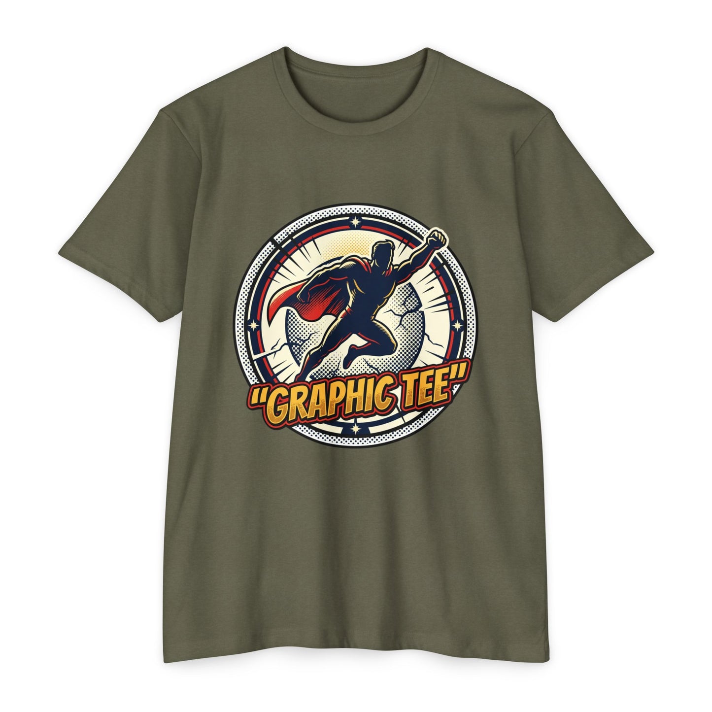 Retro Comic Superhero Cape Graphic Tee