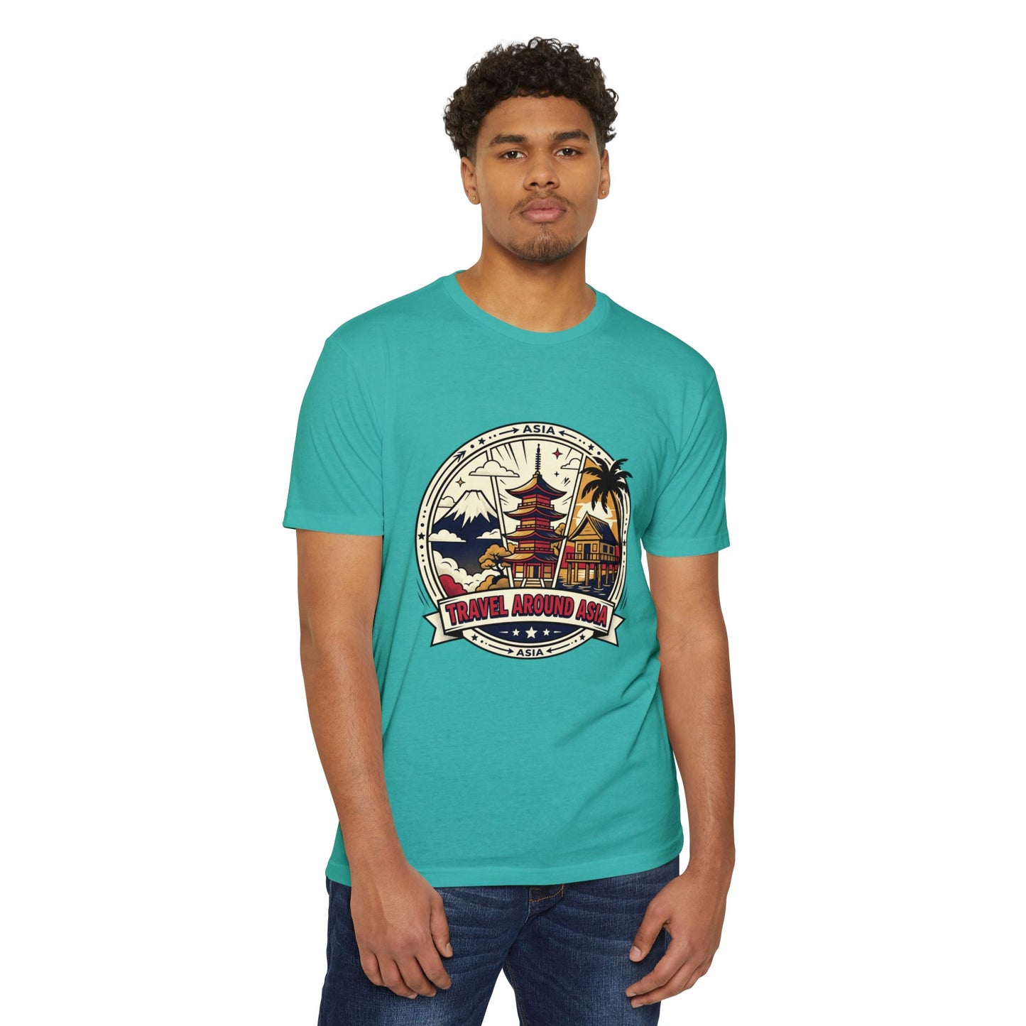 Travel Around Asia Vintage Globe Adventure T-Shirt