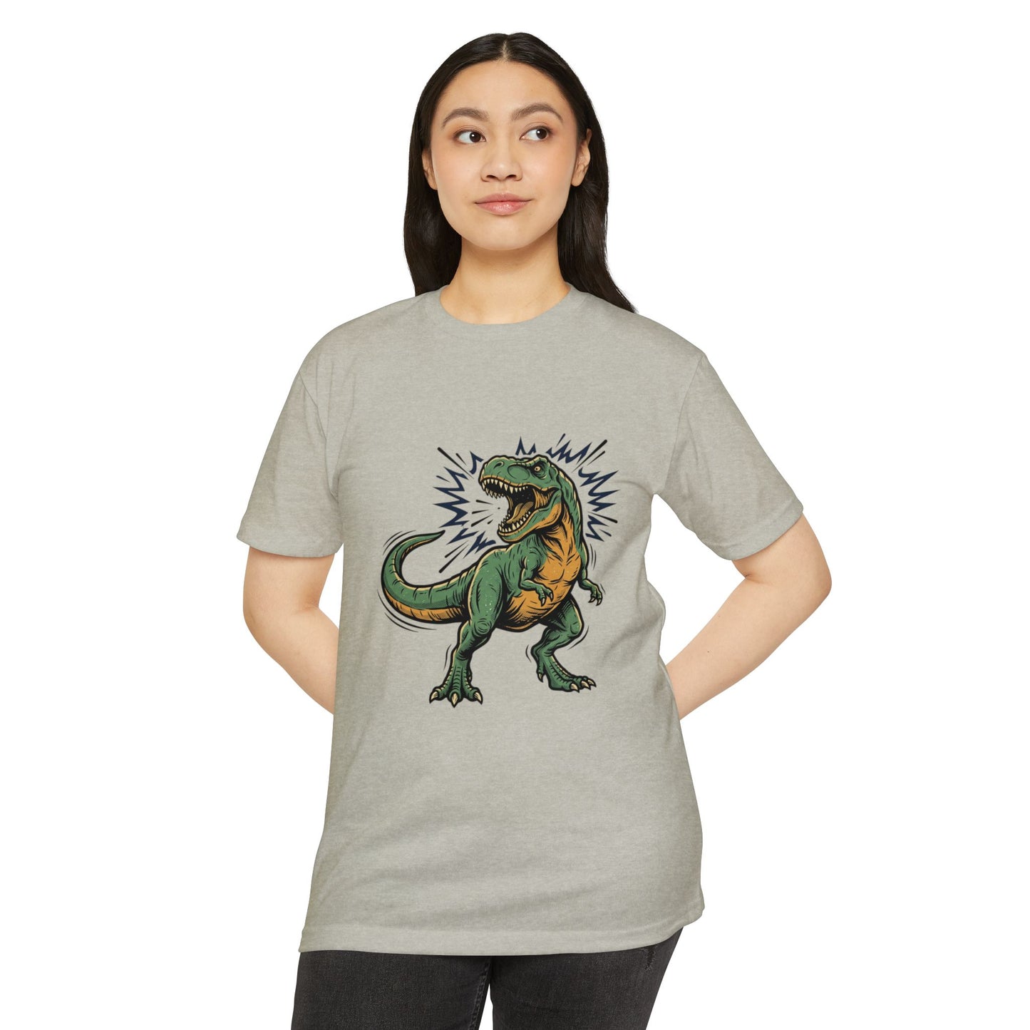 Camiseta — Camiseta retro con ilustración de T-Rex rugiendo