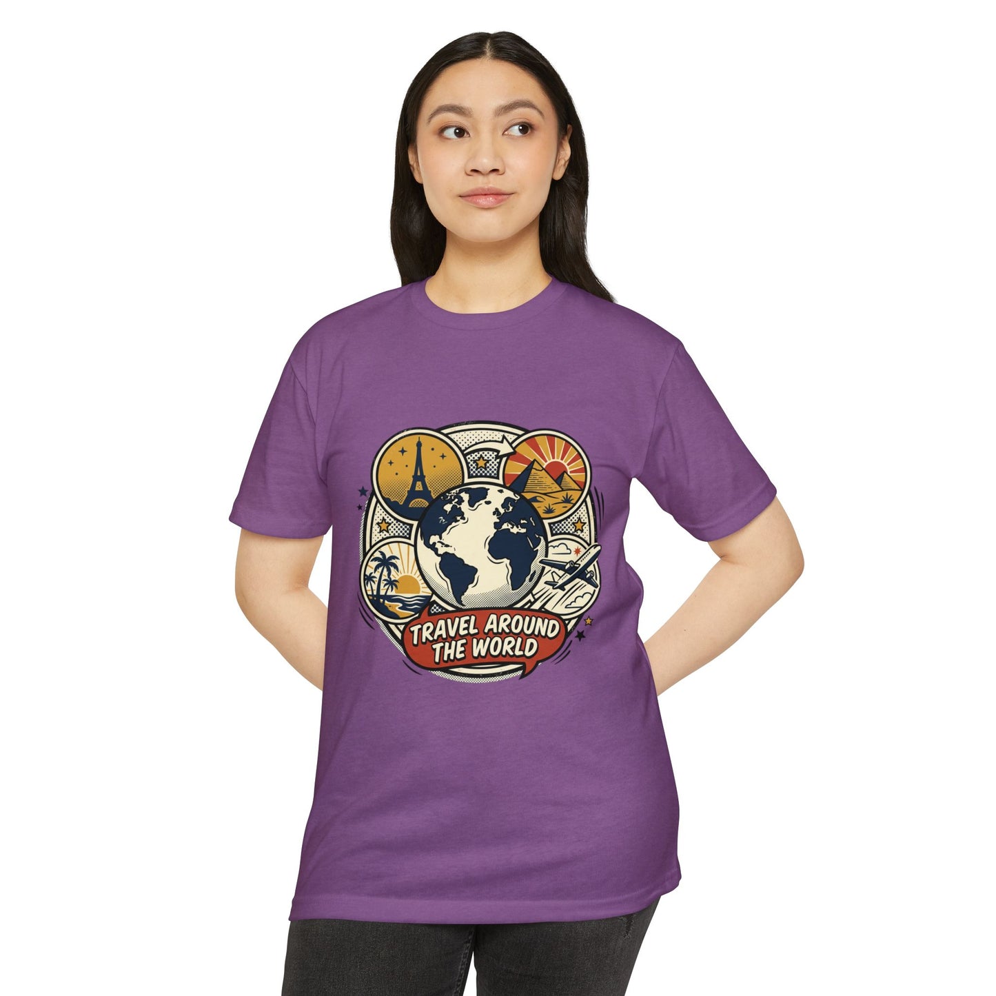Vintage 'Travel Around The World' Globe Adventure T-Shirt