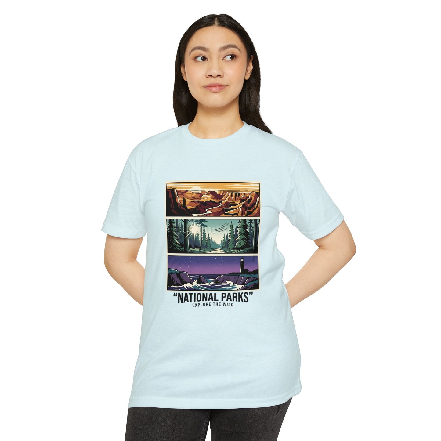 National Parks Scenic Panels T-Shirt — Explore the Wild Graphic Tee
