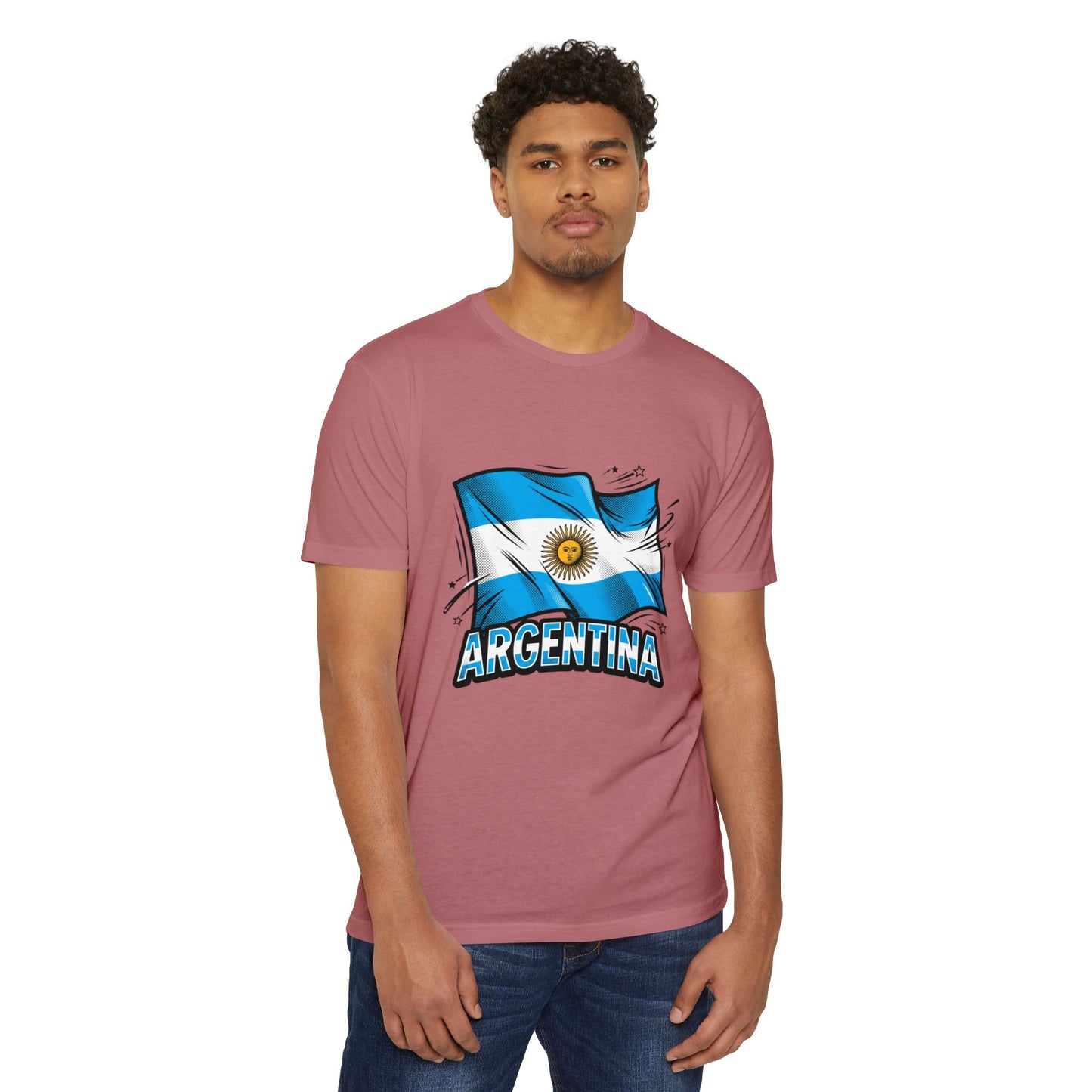 Argentina Flag Waving Graphic T-Shirt