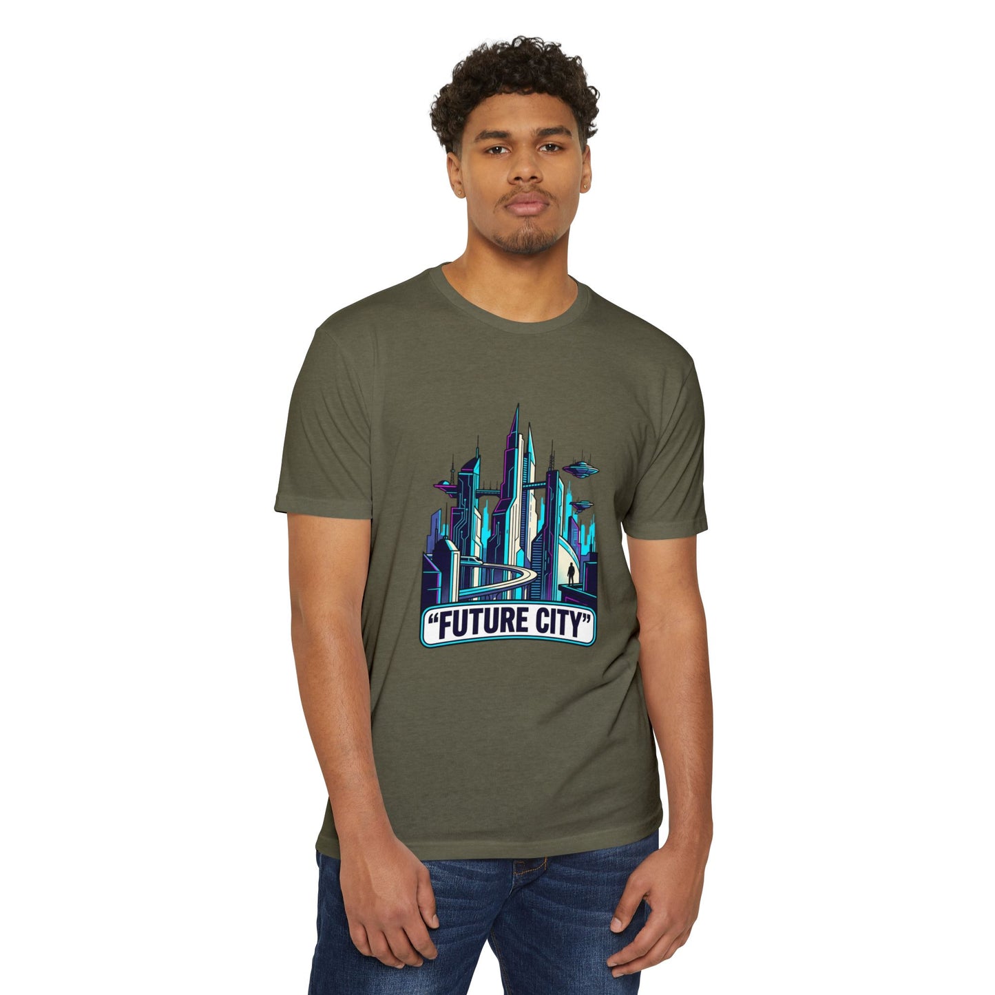 Future City Retro Futuristic Skyline T-Shirt