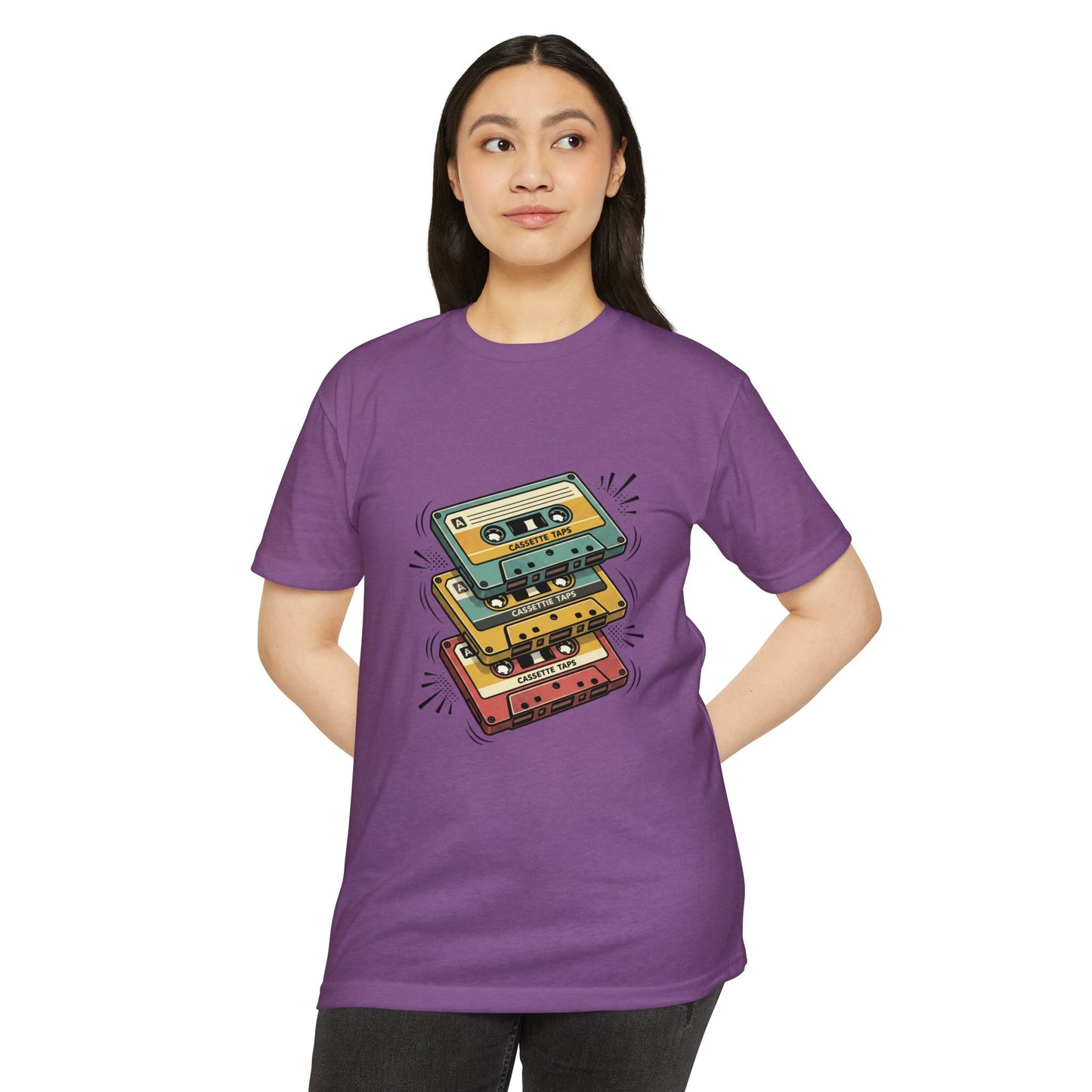 Retro Cassette Stack T-Shirt — Vintage 80s Music Tee