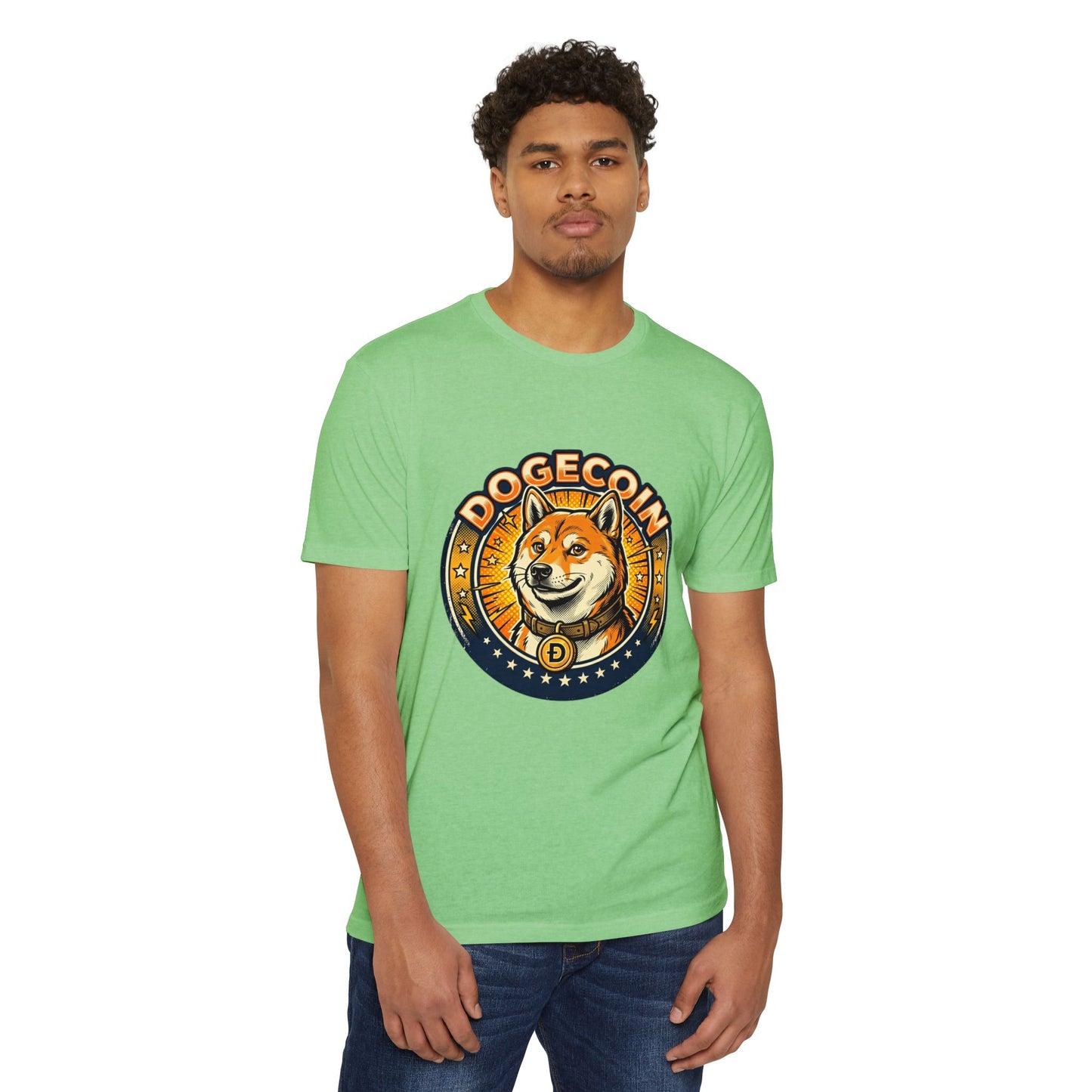 Dogecoin Coin Logo T‑Shirt — Retro Shiba Inu Crypto Tee