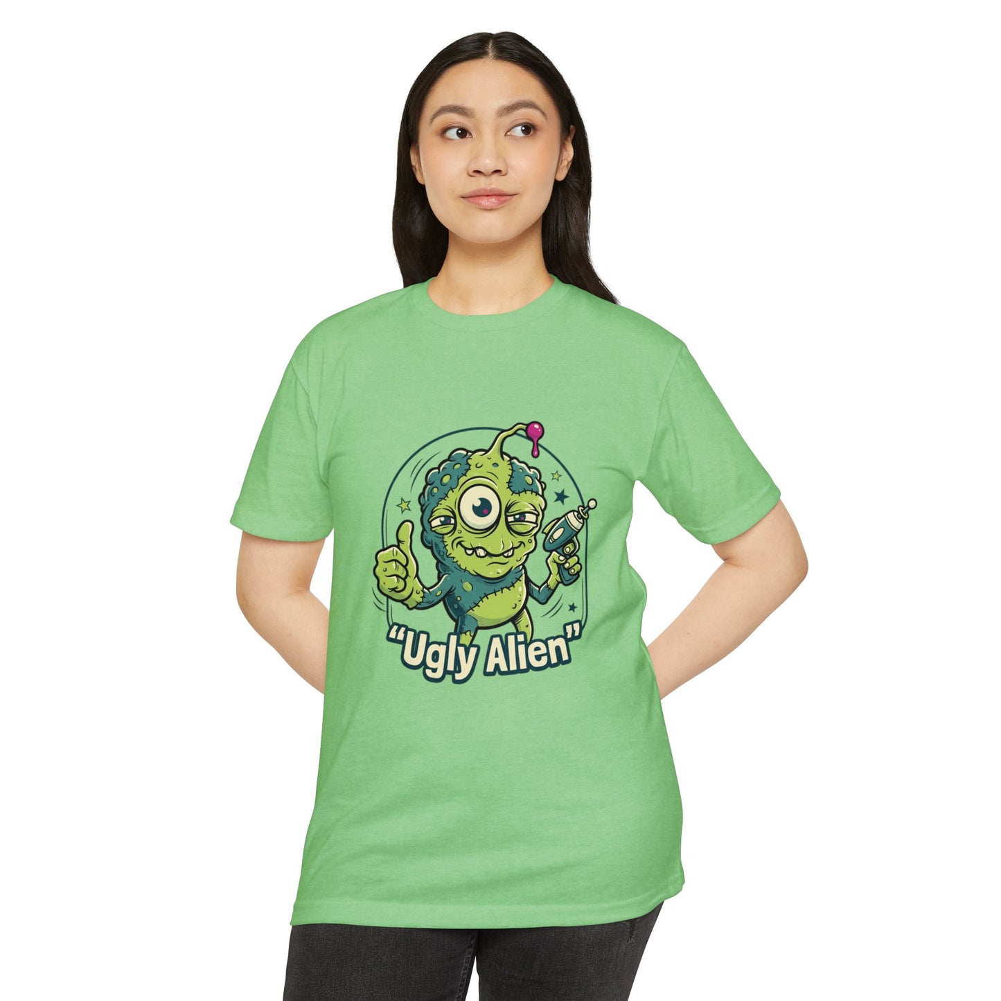 Ugly Alien Retro Cartoon Space Creature T-Shirt