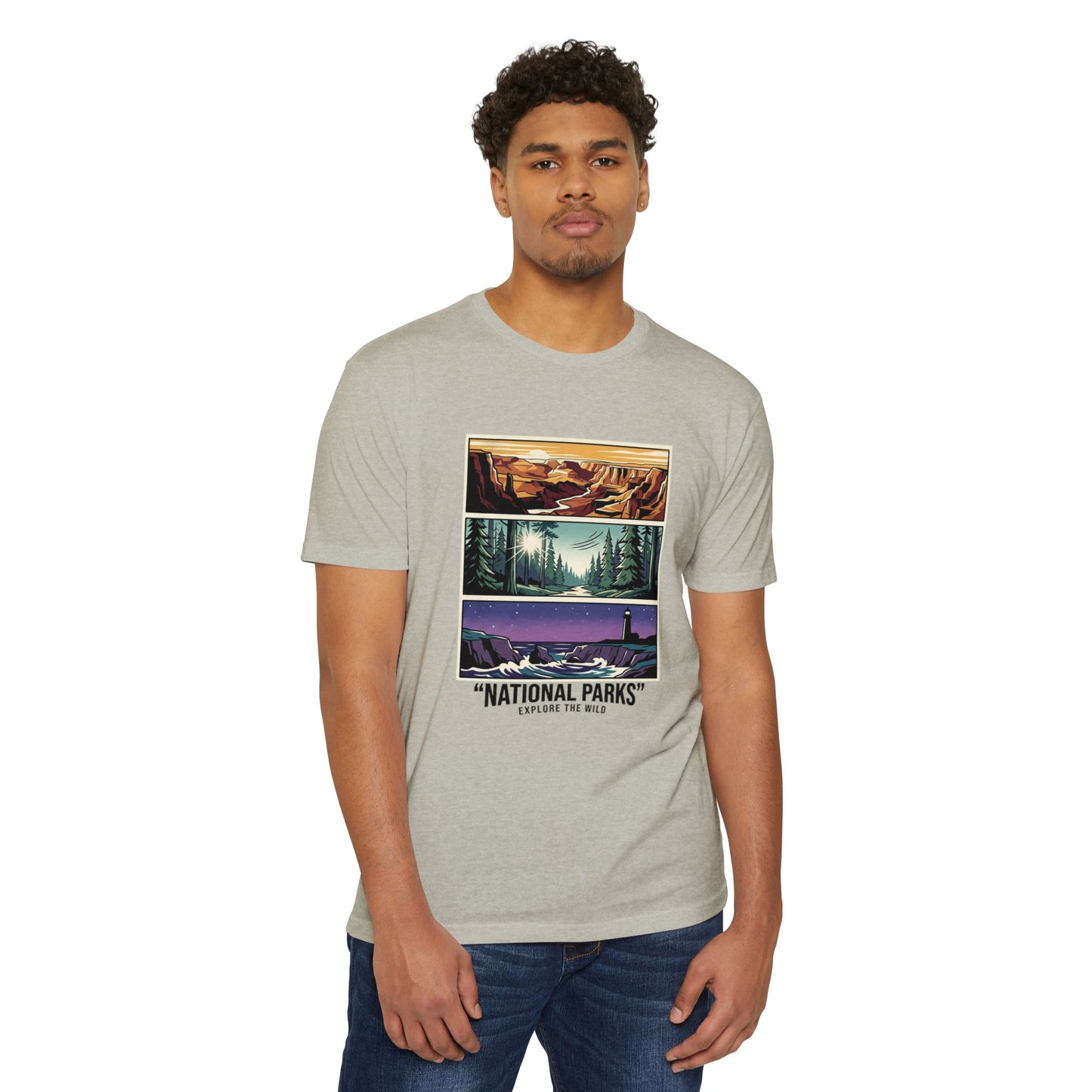 National Parks Scenic Panels T-Shirt — Explore the Wild Graphic Tee