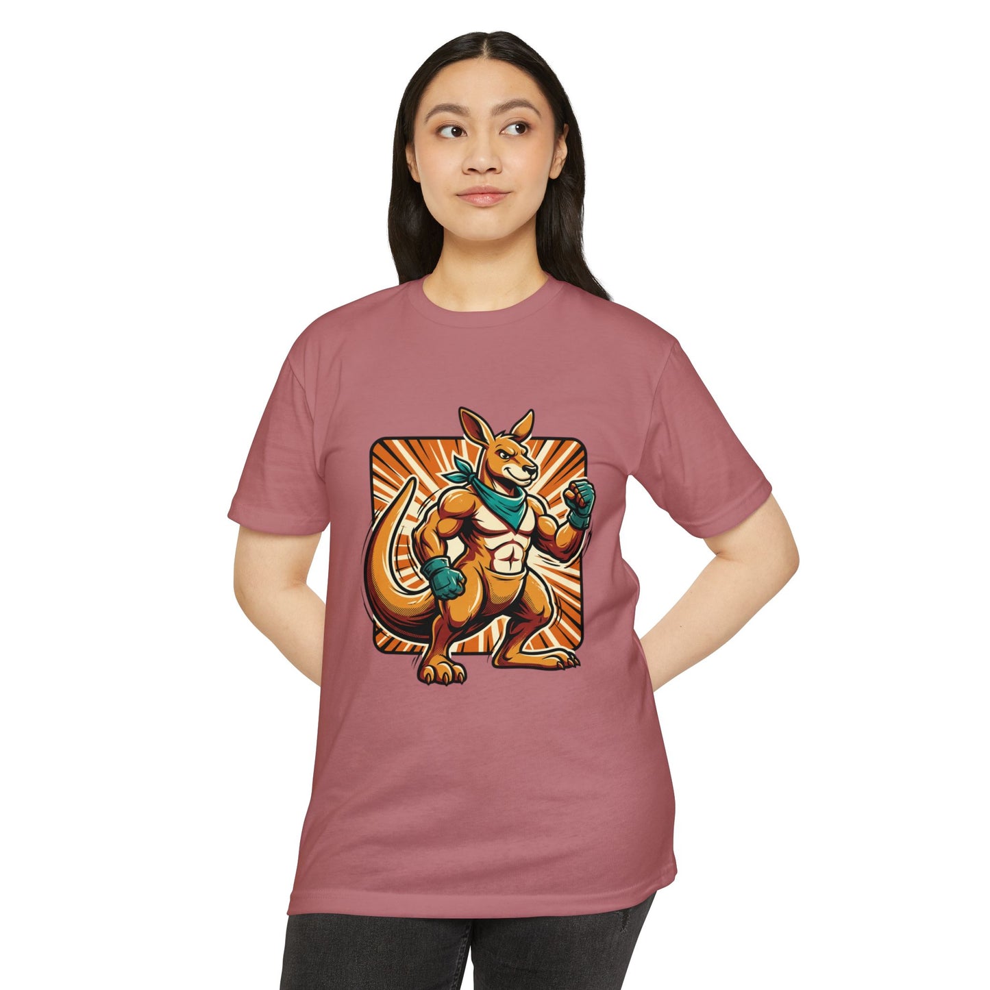 Camiseta con gráfico de canguro boxeador – Camiseta retro con mascota de luchador