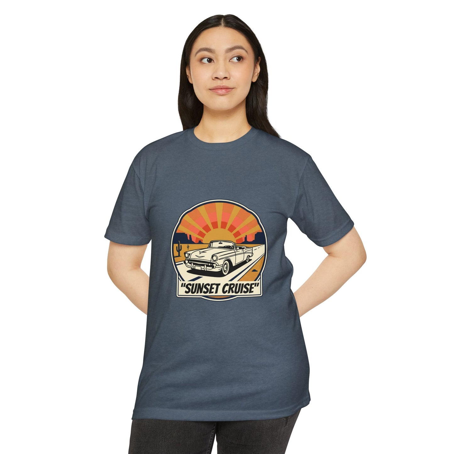 Sunset Cruise Vintage Car T-Shirt