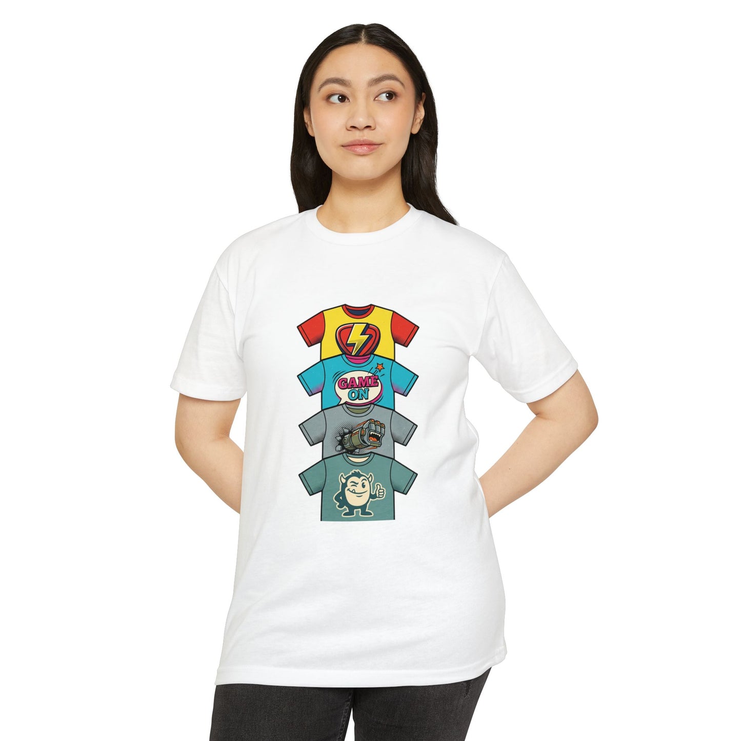 Playful Superhero Gamer Graphic T-Shirt