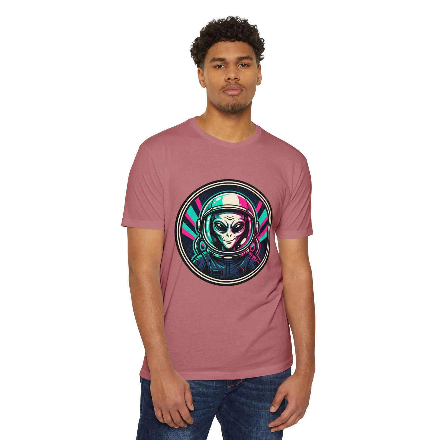 Alien Astronaut Neon Space Crew T‑Shirt