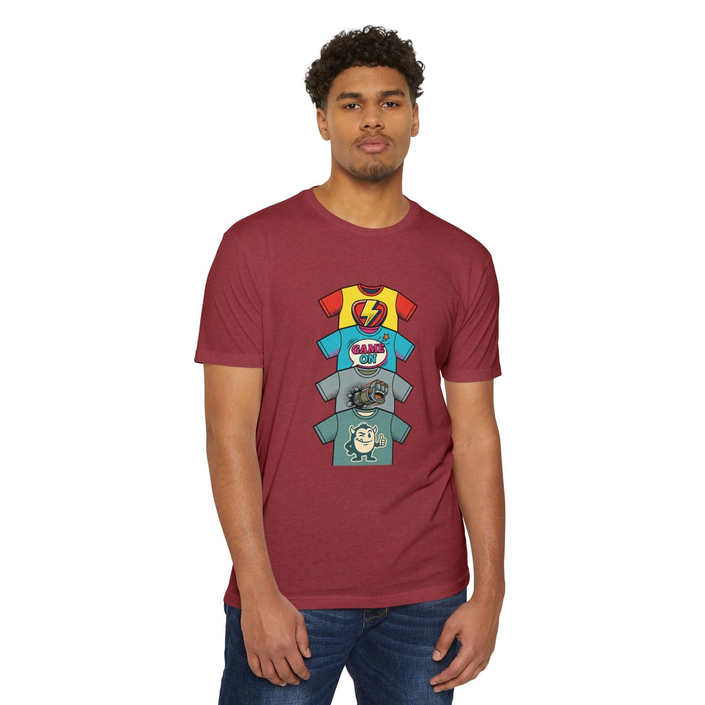 Playful Superhero Gamer Graphic T-Shirt