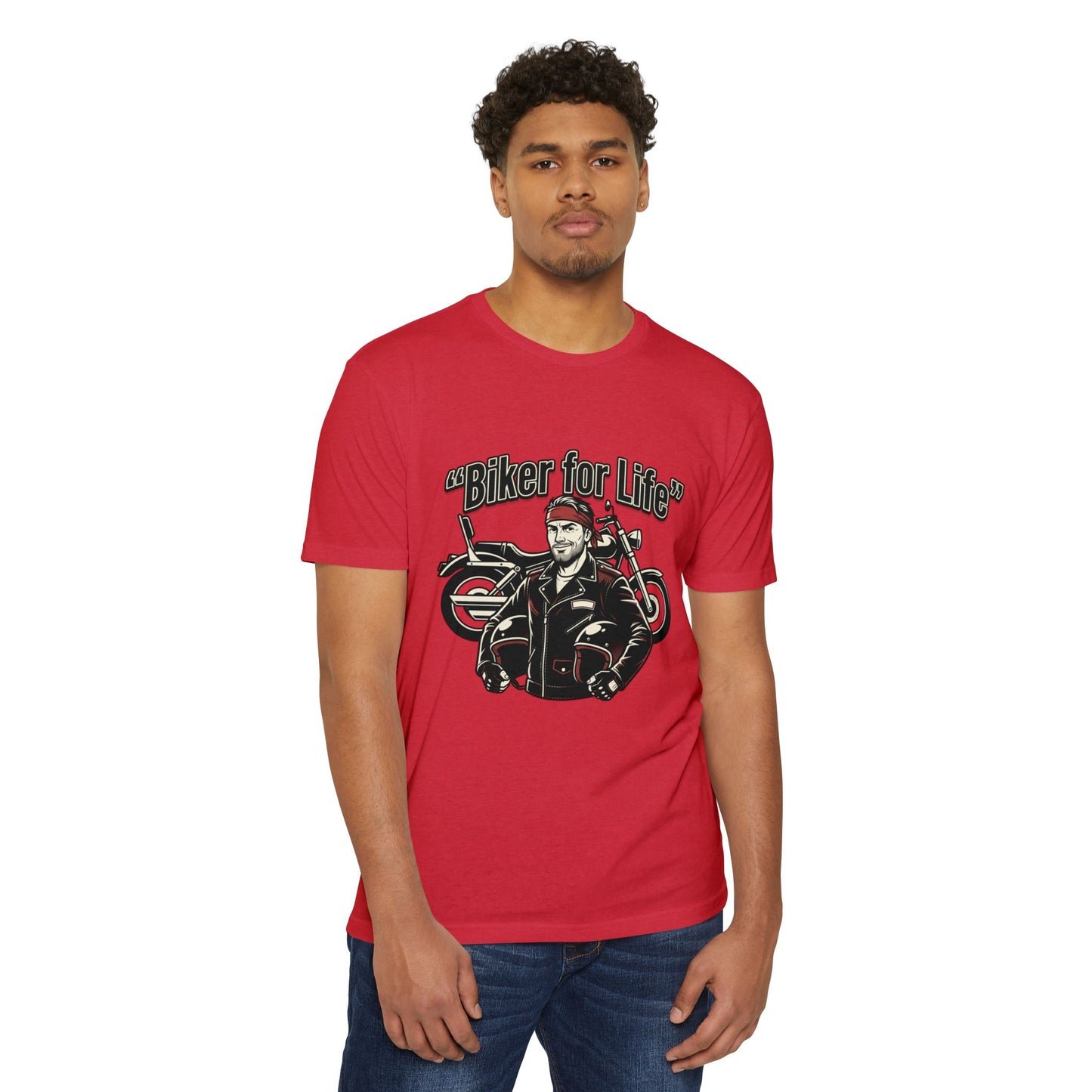Biker For Life Vintage Motorcycle T-Shirt