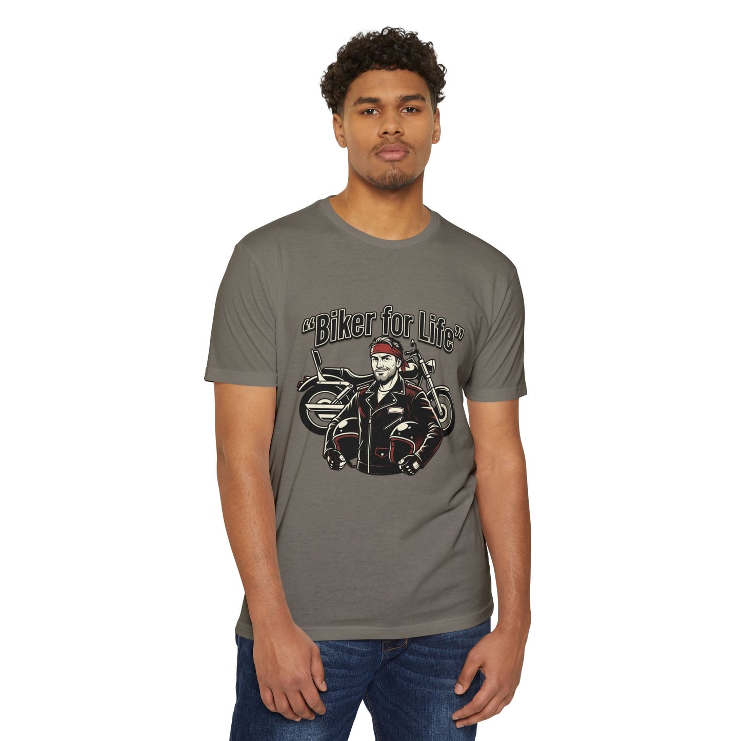 Biker For Life Vintage Motorcycle T-Shirt