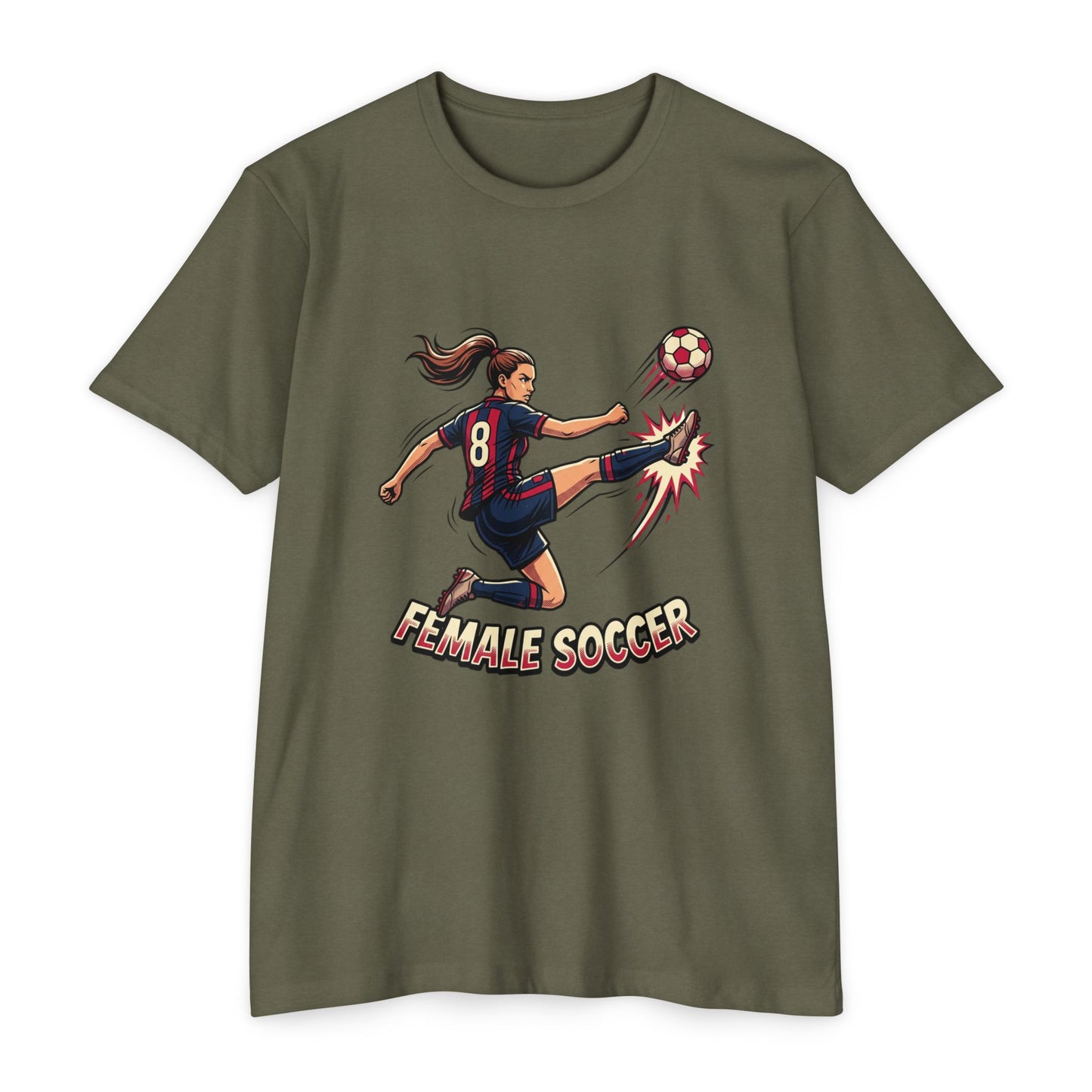 Female Soccer Player Graphic T-Shirt – Women’s Soccer Tee