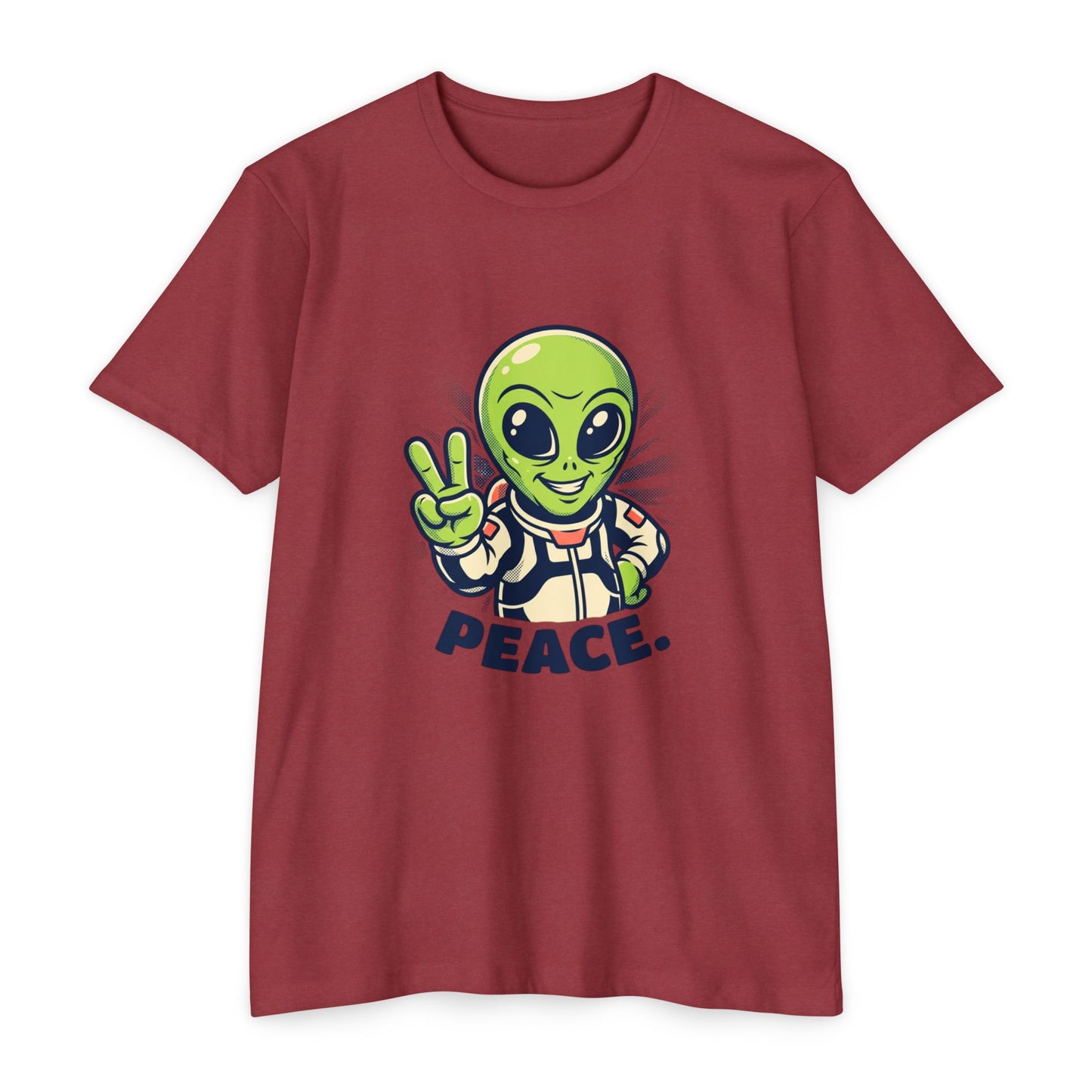 Alien Peace T-Shirt — Cute Green Astronaut Giving Peace Sign