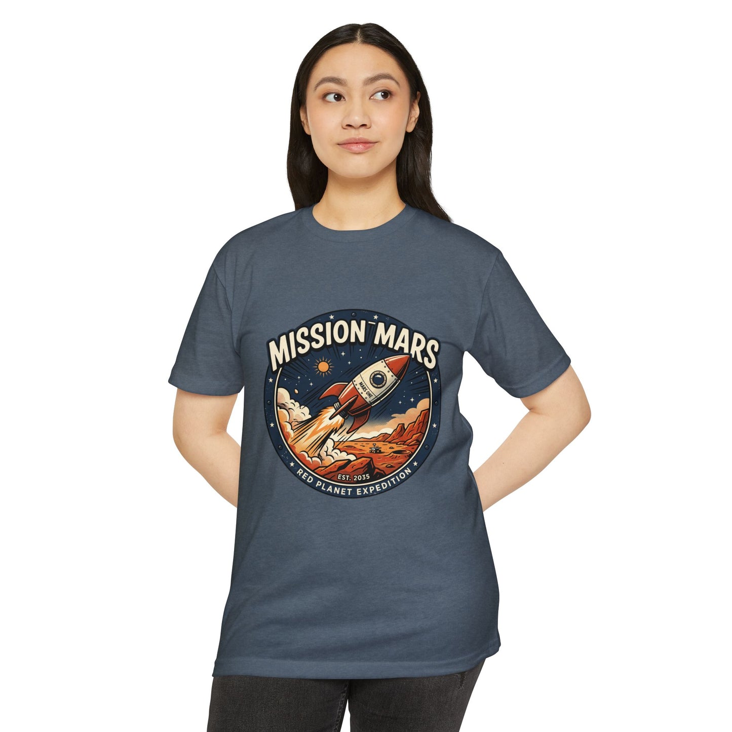 Mission Mars Rocket T‑Shirt — Retro Red Planet Expedition Tee