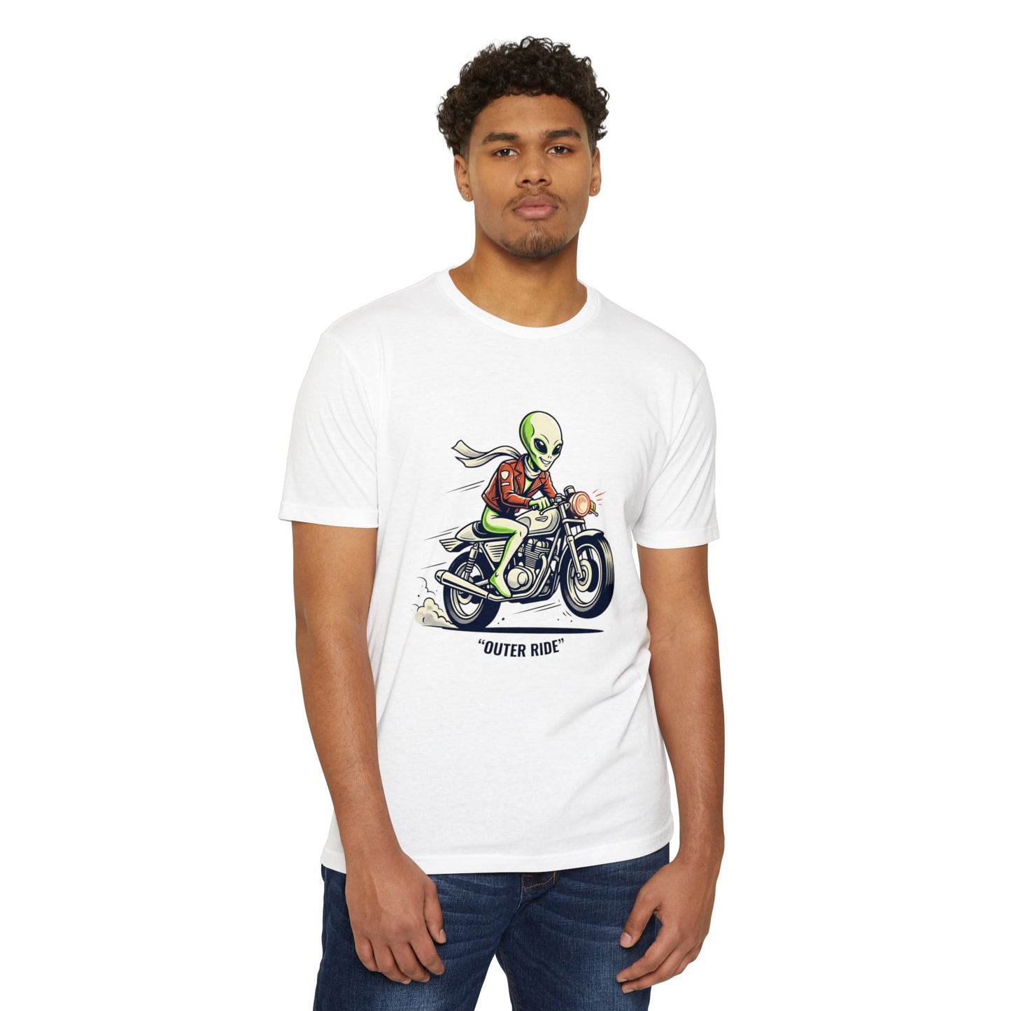 Alien Motorcyclist "Outer Ride" T-Shirt
