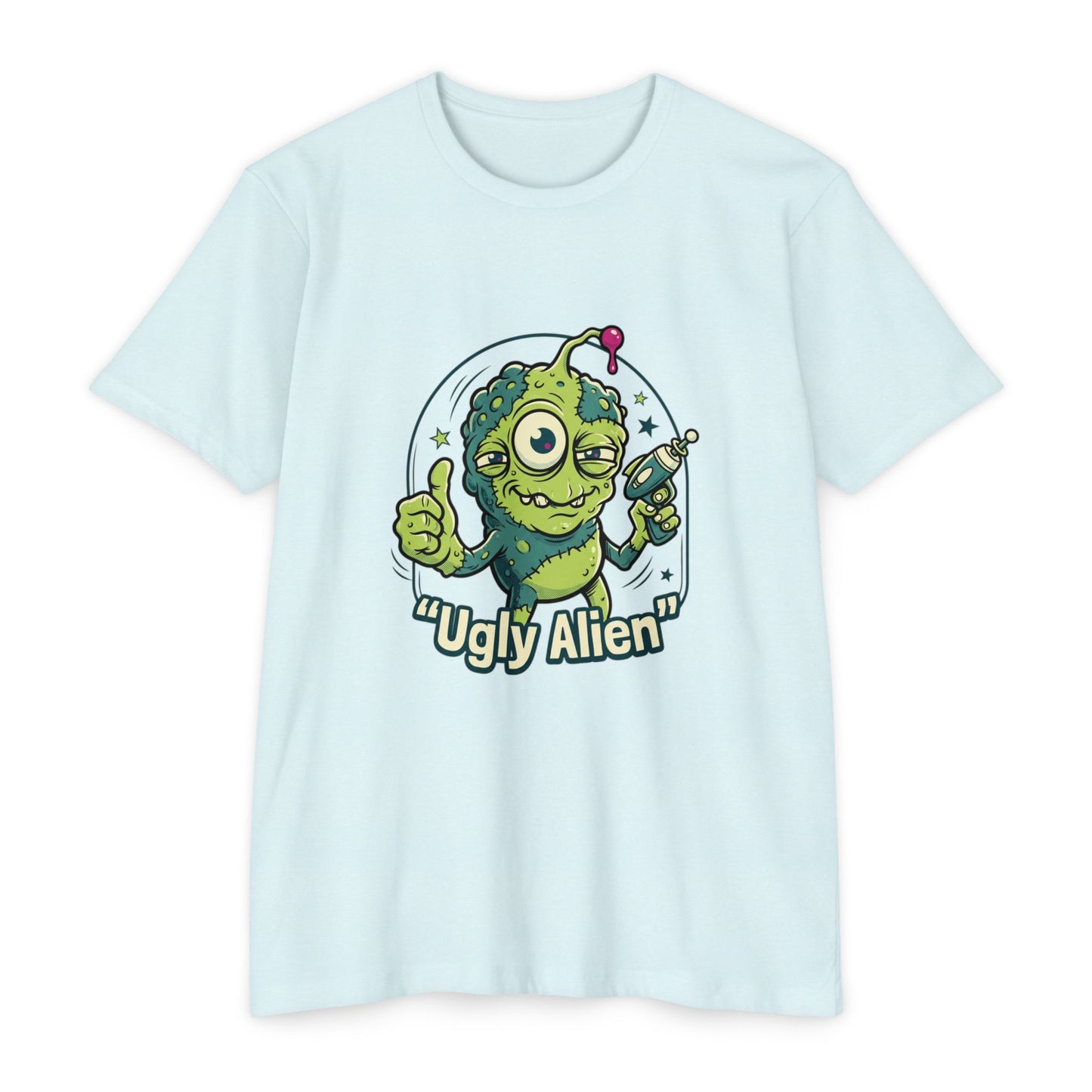 Ugly Alien Retro Cartoon Space Creature T-Shirt