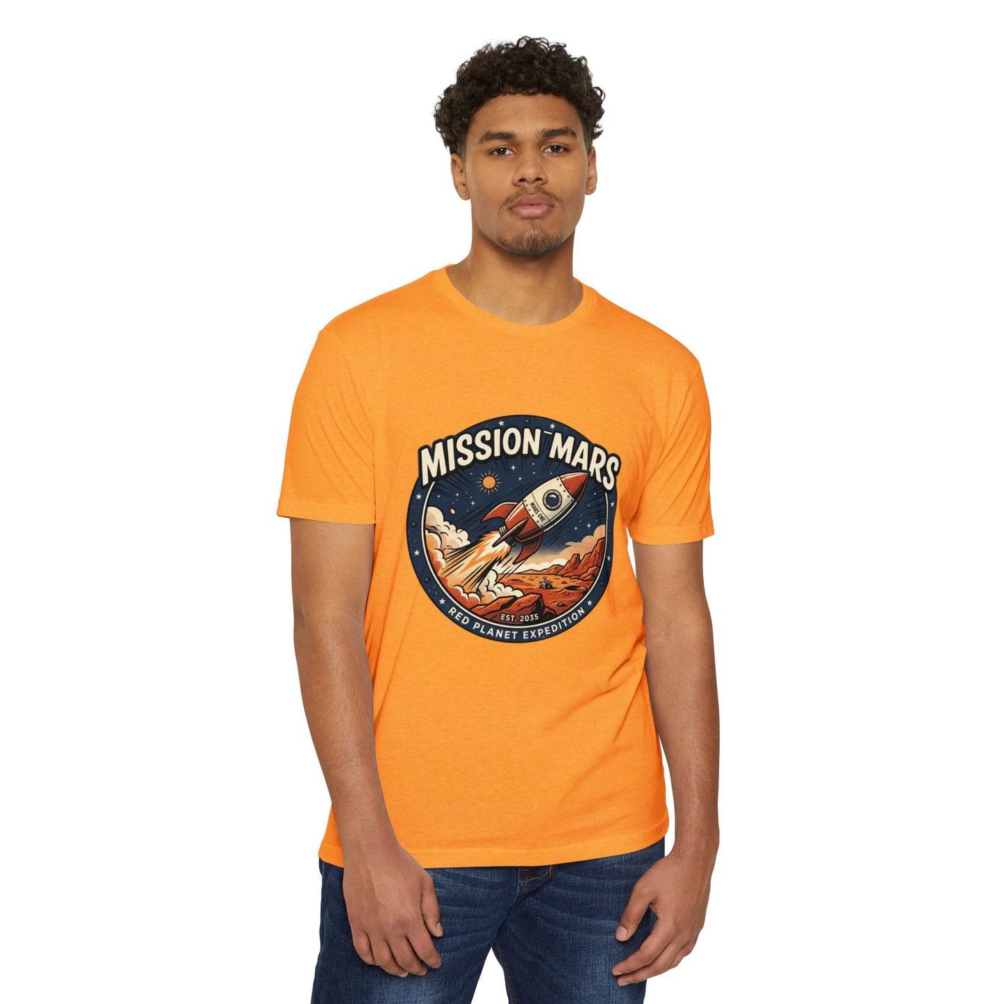 Mission Mars Rocket T‑Shirt — Retro Red Planet Expedition Tee