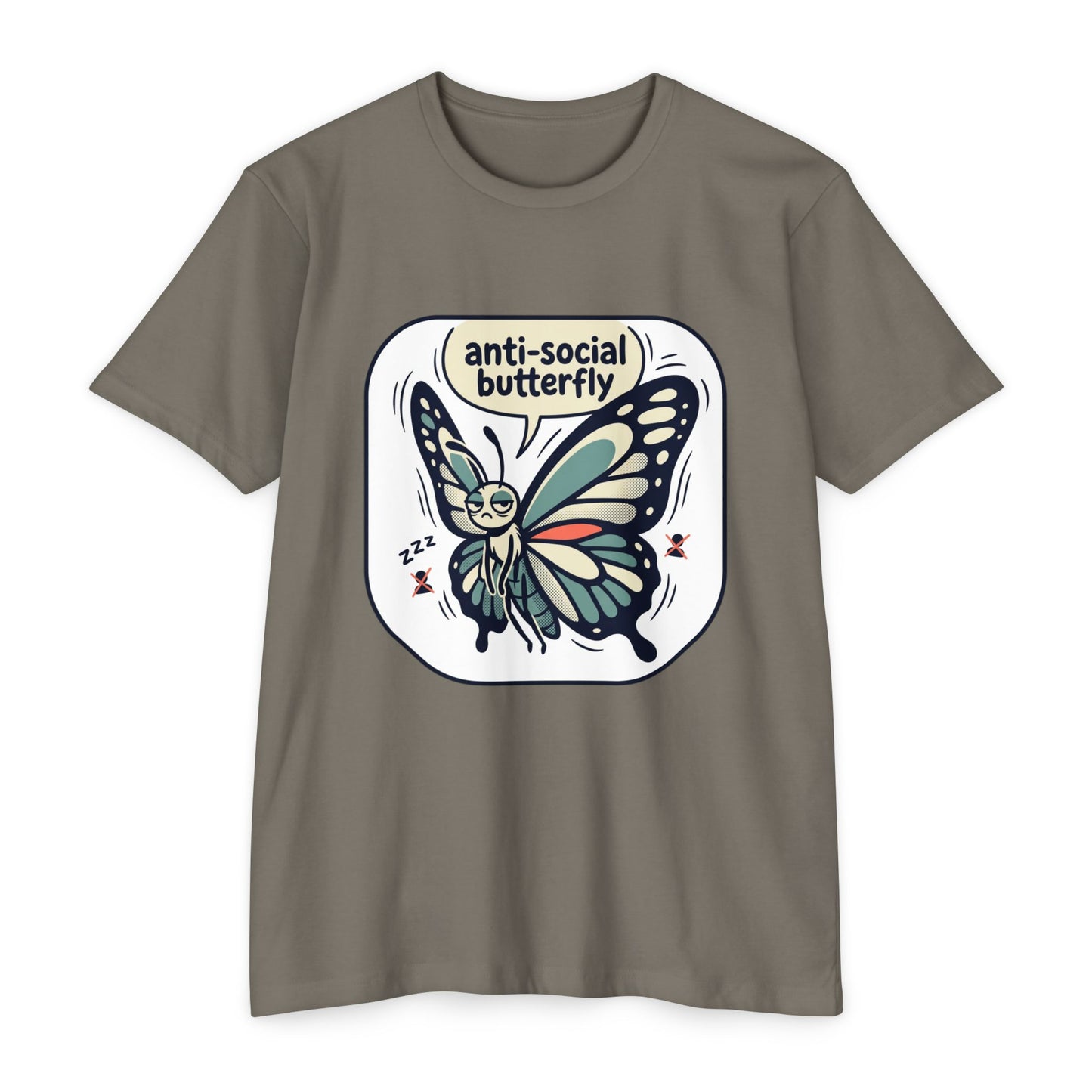 Anti-Social Butterfly T-Shirt — Cute Lazy Butterfly Graphic Tee