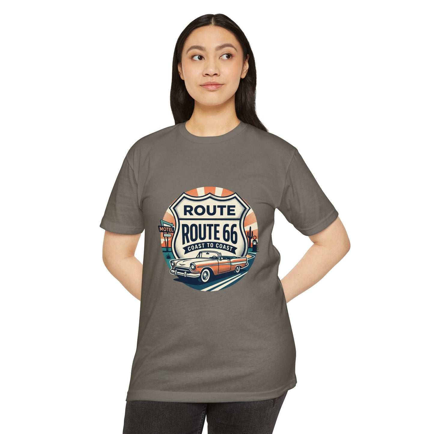 Route 66 Vintage Car T-Shirt — Classic Road Trip Retro Tee