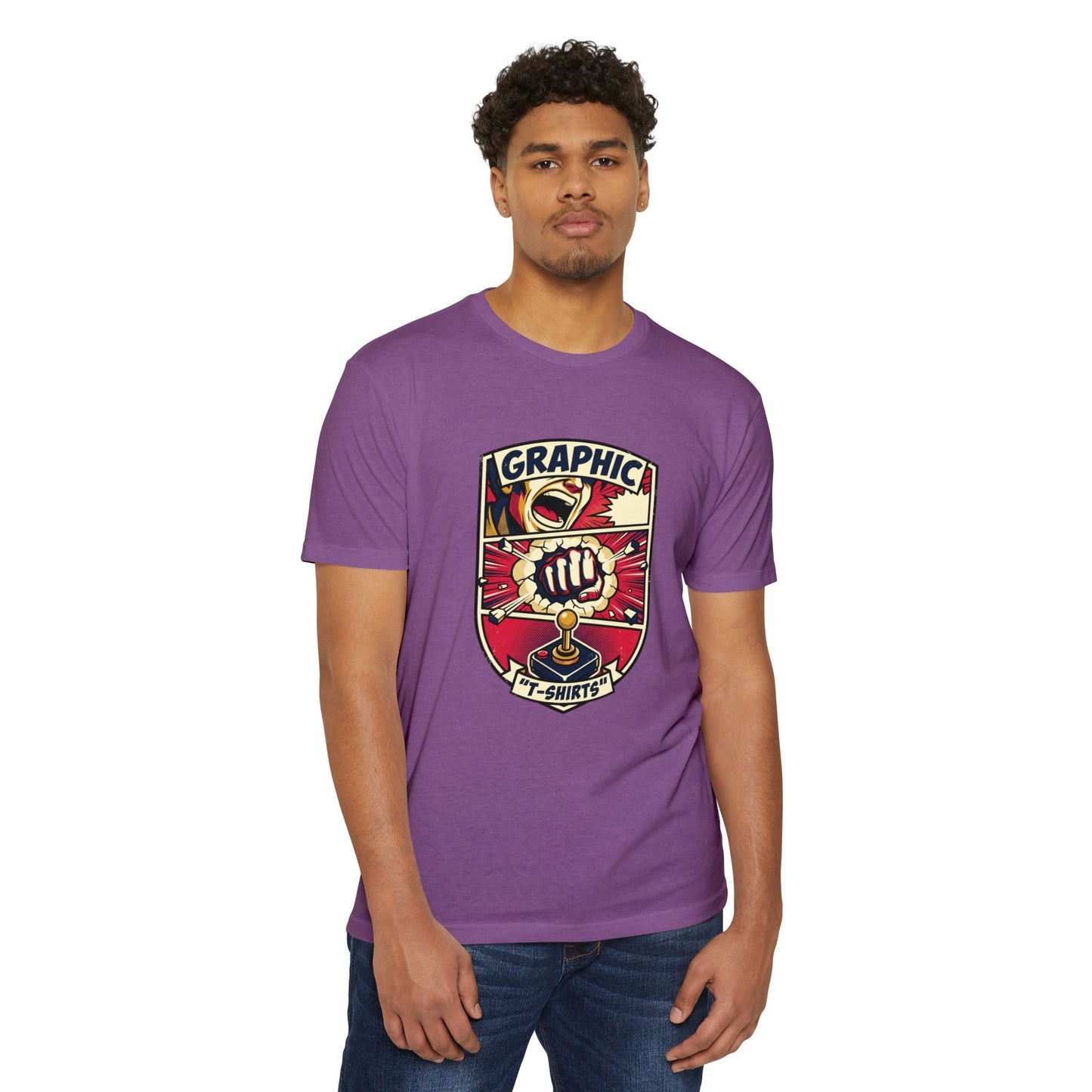 Vintage Gamer Logo T-Shirt — Fist & Joystick Retro Graphic Tee