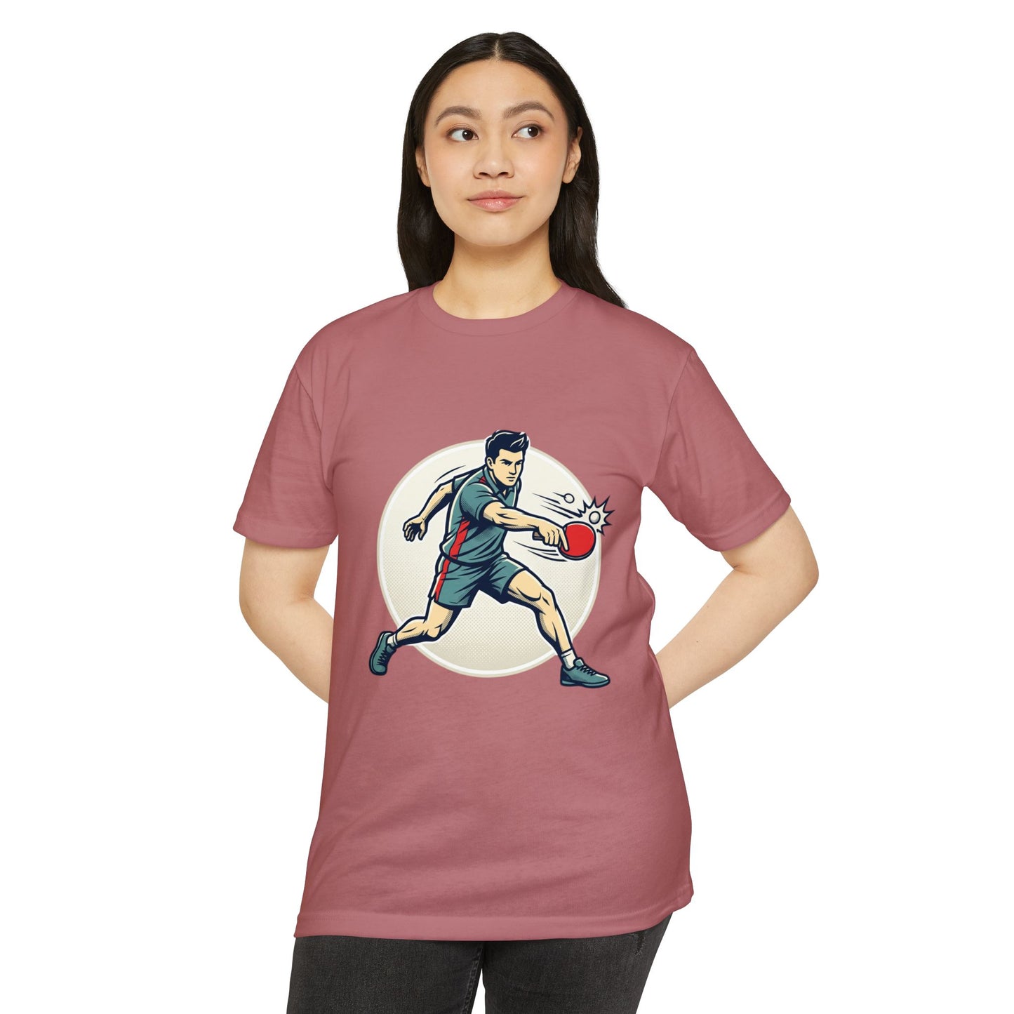 Table Tennis Player Illustration T-Shirt — Ping Pong Athlete Graphic Tee