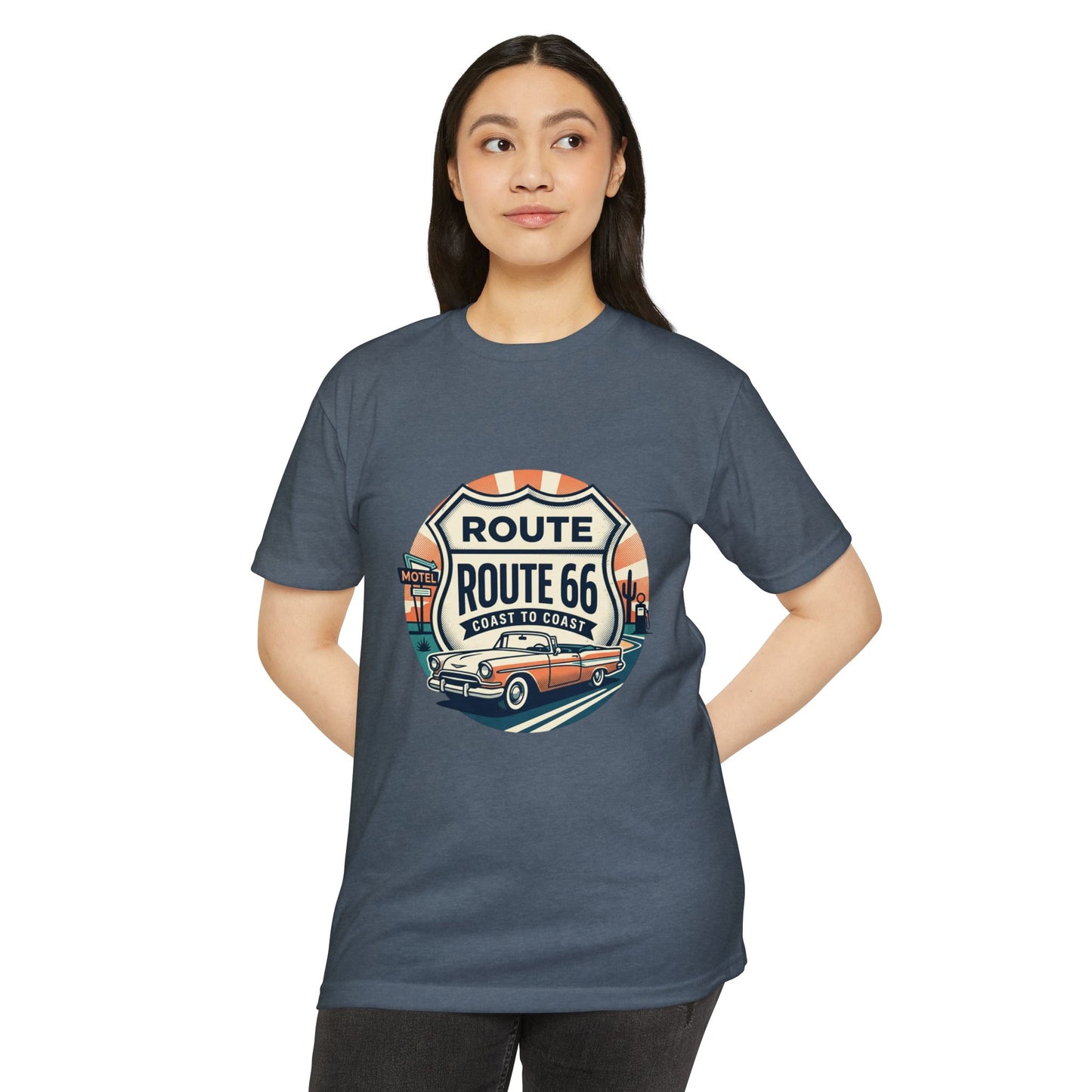 Route 66 Vintage Car T-Shirt — Classic Road Trip Retro Tee