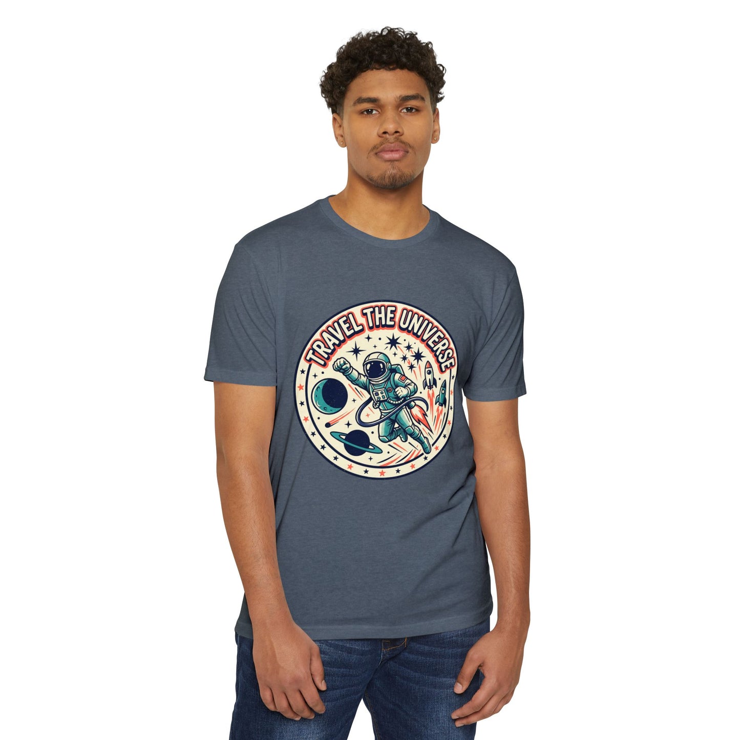 Travel the Universe Astronaut Retro Space T-Shirt