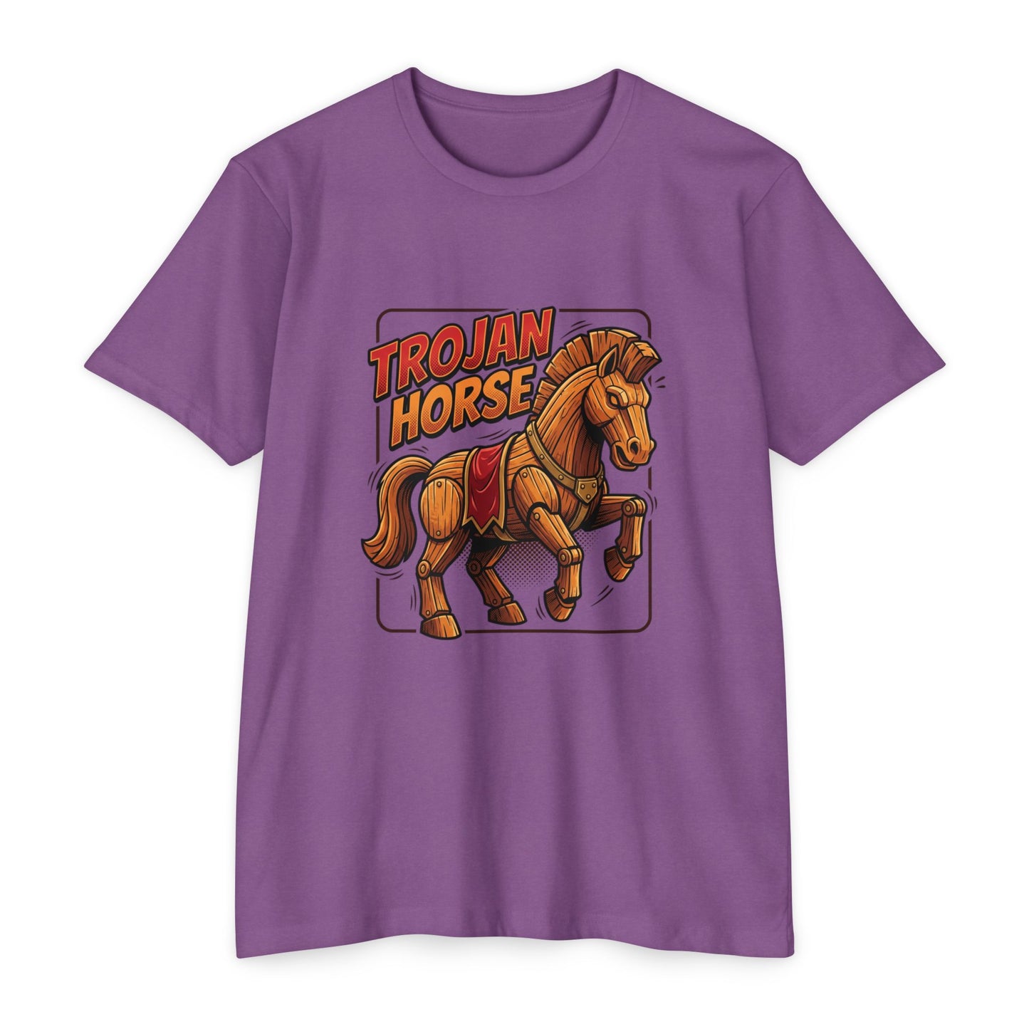 Trojan Horse Graphic Tee - Vintage Wooden Horse Illustration T-Shirt