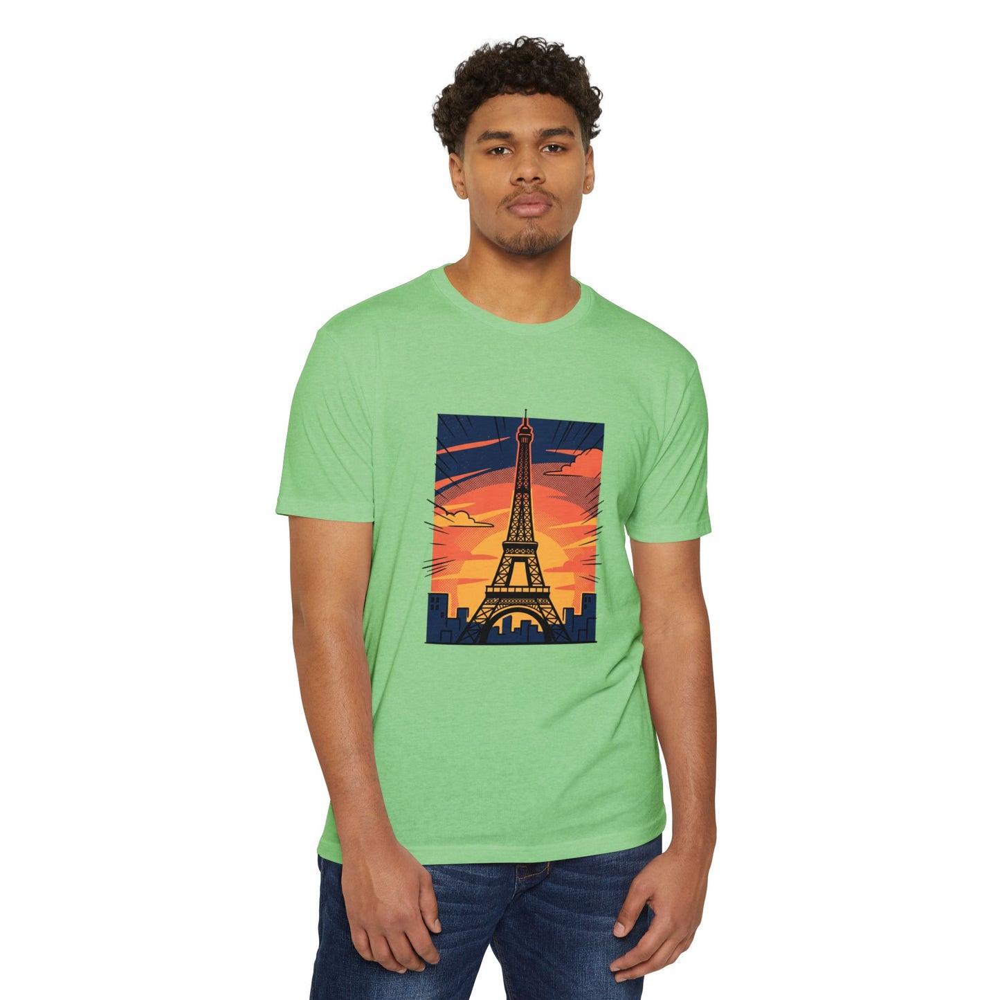 Vintage Paris Eiffel Tower Sunset T‑Shirt