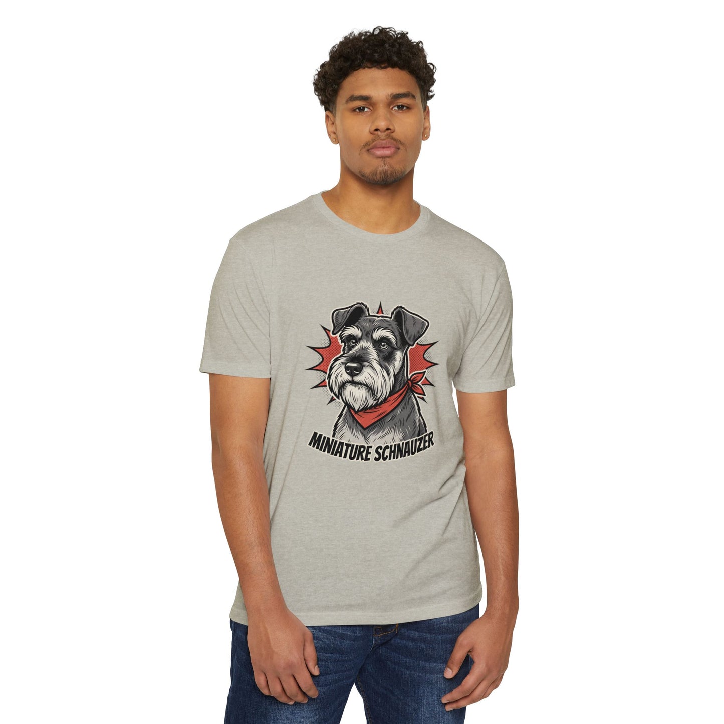 Miniature Schnauzer Portrait Retro Bandana T-Shirt