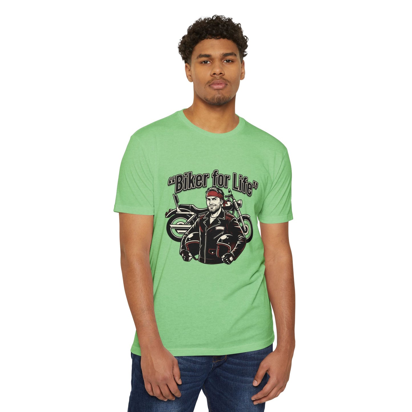 Biker For Life Vintage Motorcycle T-Shirt