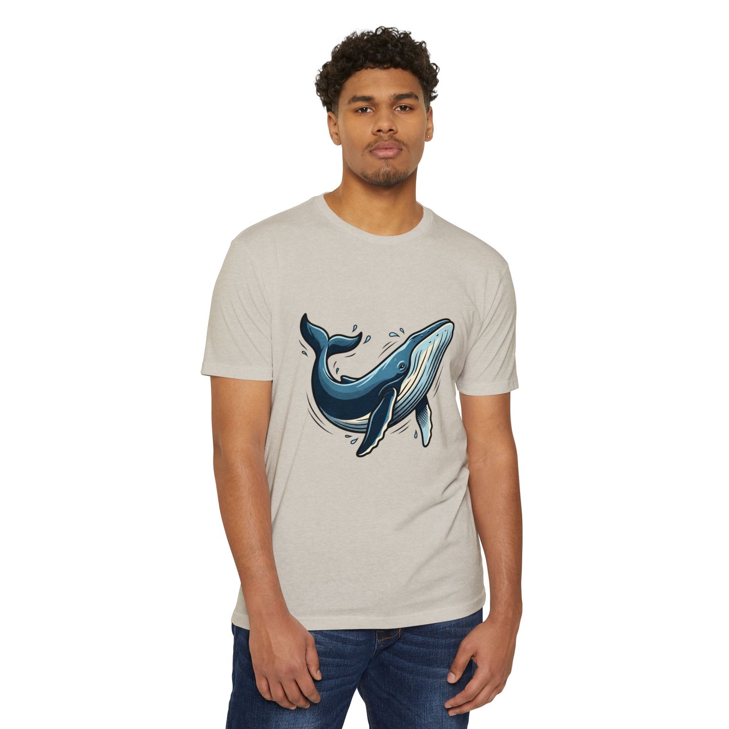 Whale Illustration T-Shirt — Retro Ocean Graphic Tee