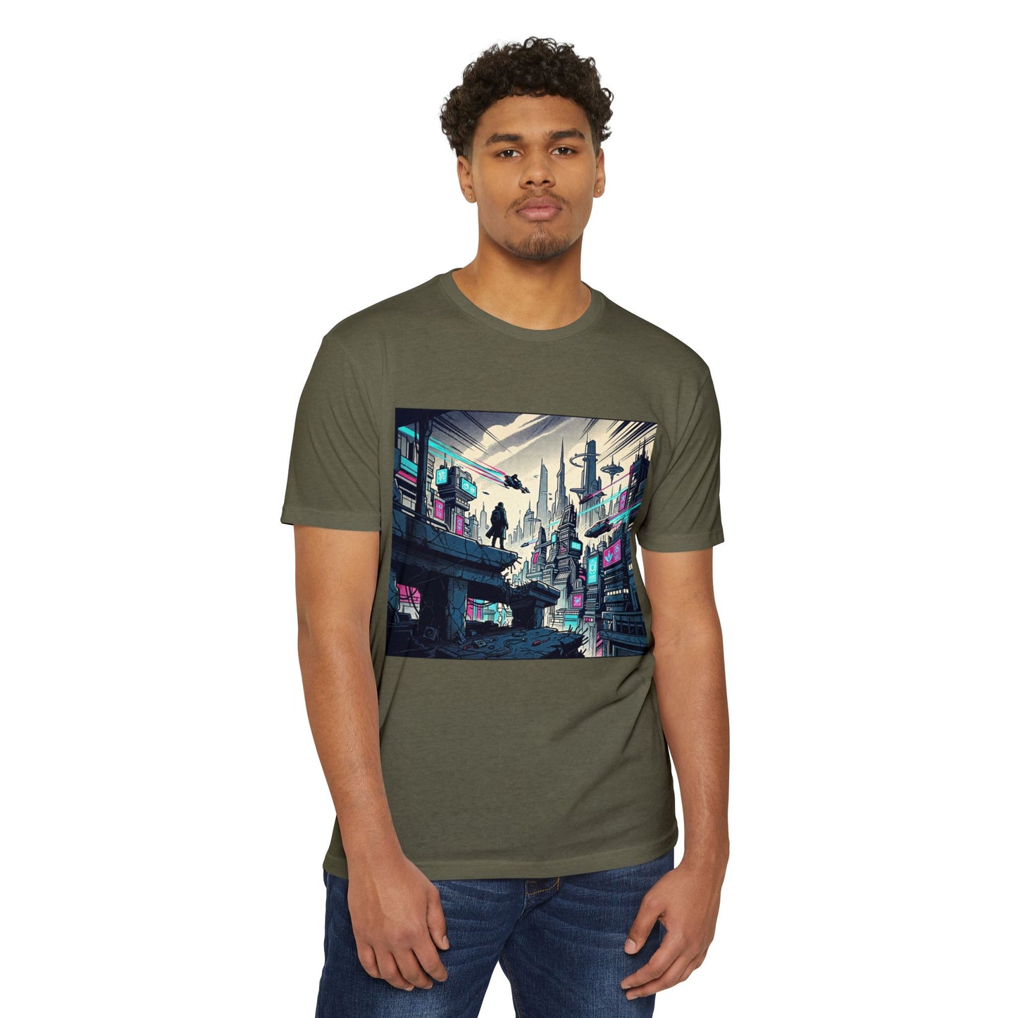 Cyberpunk Cityscape T-Shirt — Neon Futuristic Streetwear