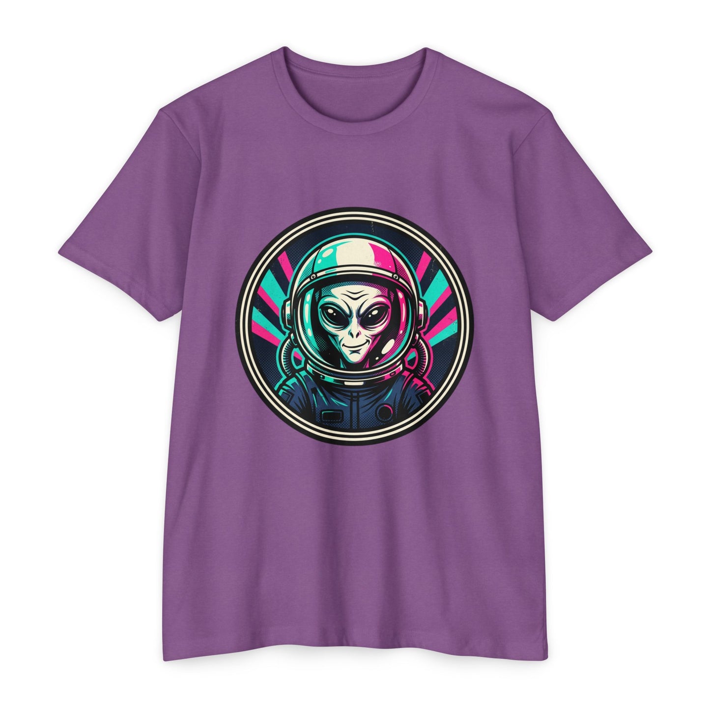 Alien Astronaut Neon Space Crew T‑Shirt