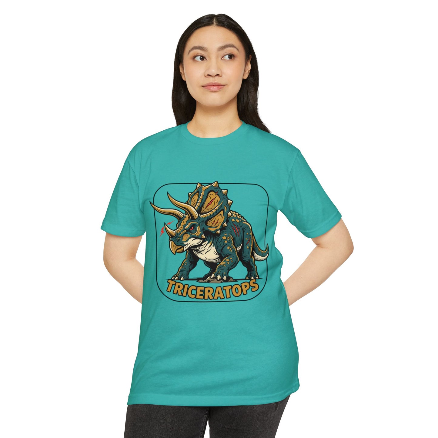 Triceratops Graphic T-Shirt — Retro Dinosaur Tee for Kids & Adults