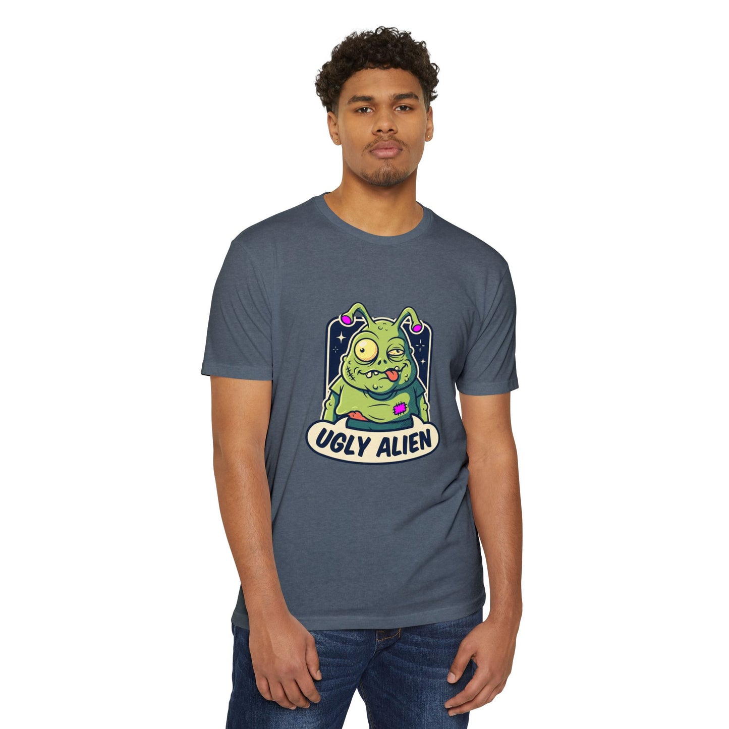 Funny Cute Green Alien T-Shirt — "Ugly Alien" Graphic Tee