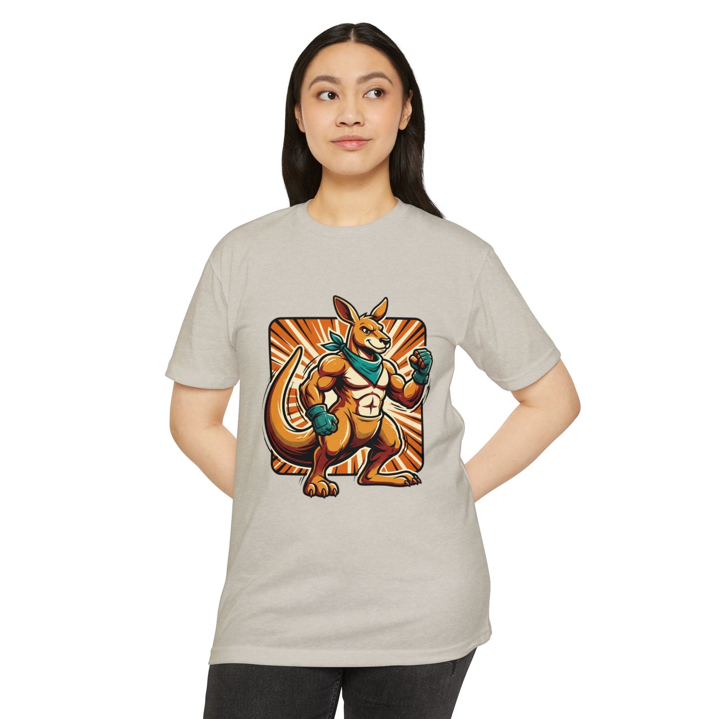 Camiseta con gráfico de canguro boxeador – Camiseta retro con mascota de luchador