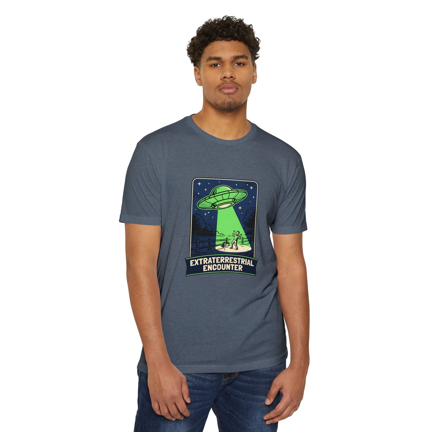 Alien Abduction T-Shirt — “Extraterrestrial Encounter” Vintage UFO Graphic