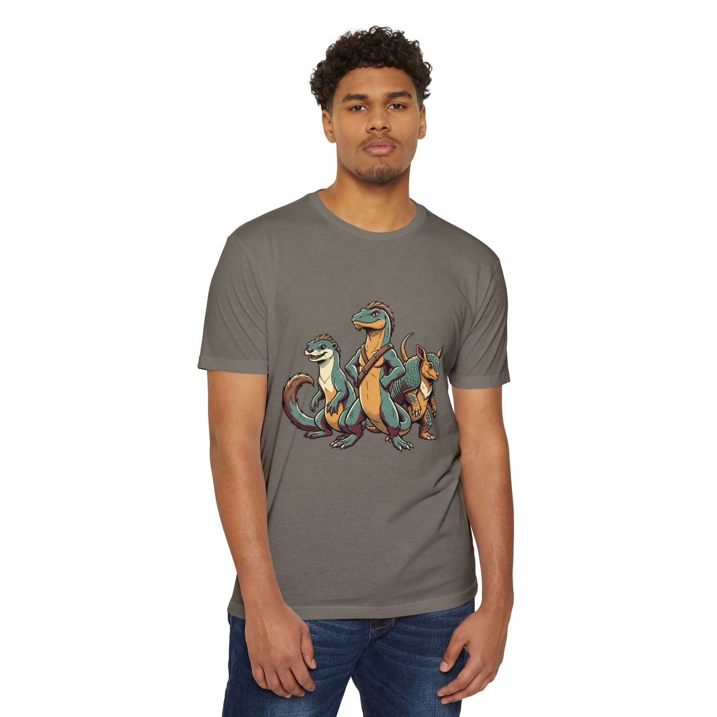 Retro Trio Dino Velociraptor T-Shirt — Cute Cartoon Dino Tee